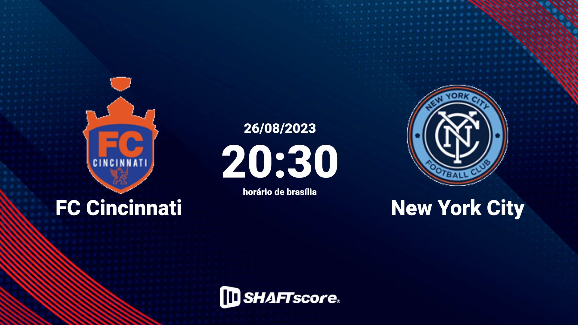 Estatísticas do jogo FC Cincinnati vs New York City 26.08 20:30