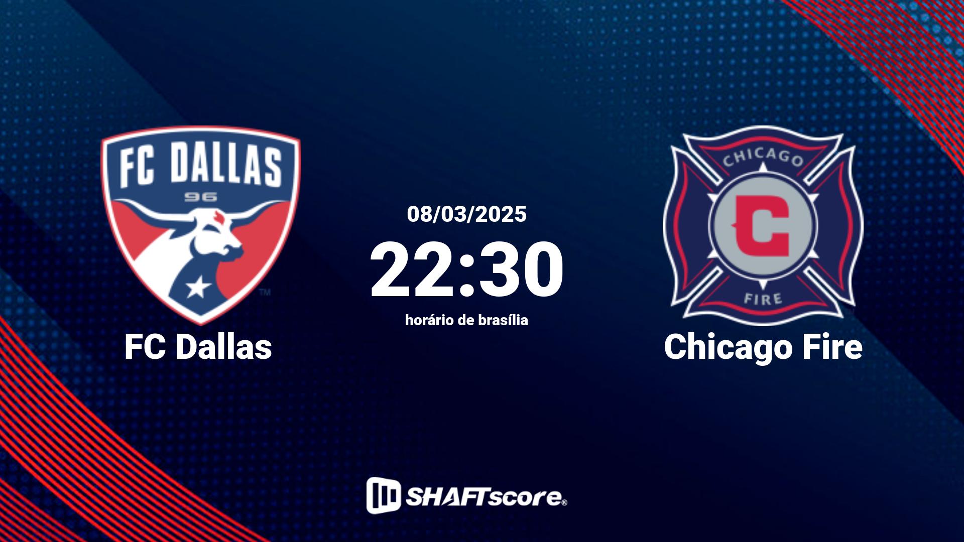 Estatísticas do jogo FC Dallas vs Chicago Fire 08.03 22:30