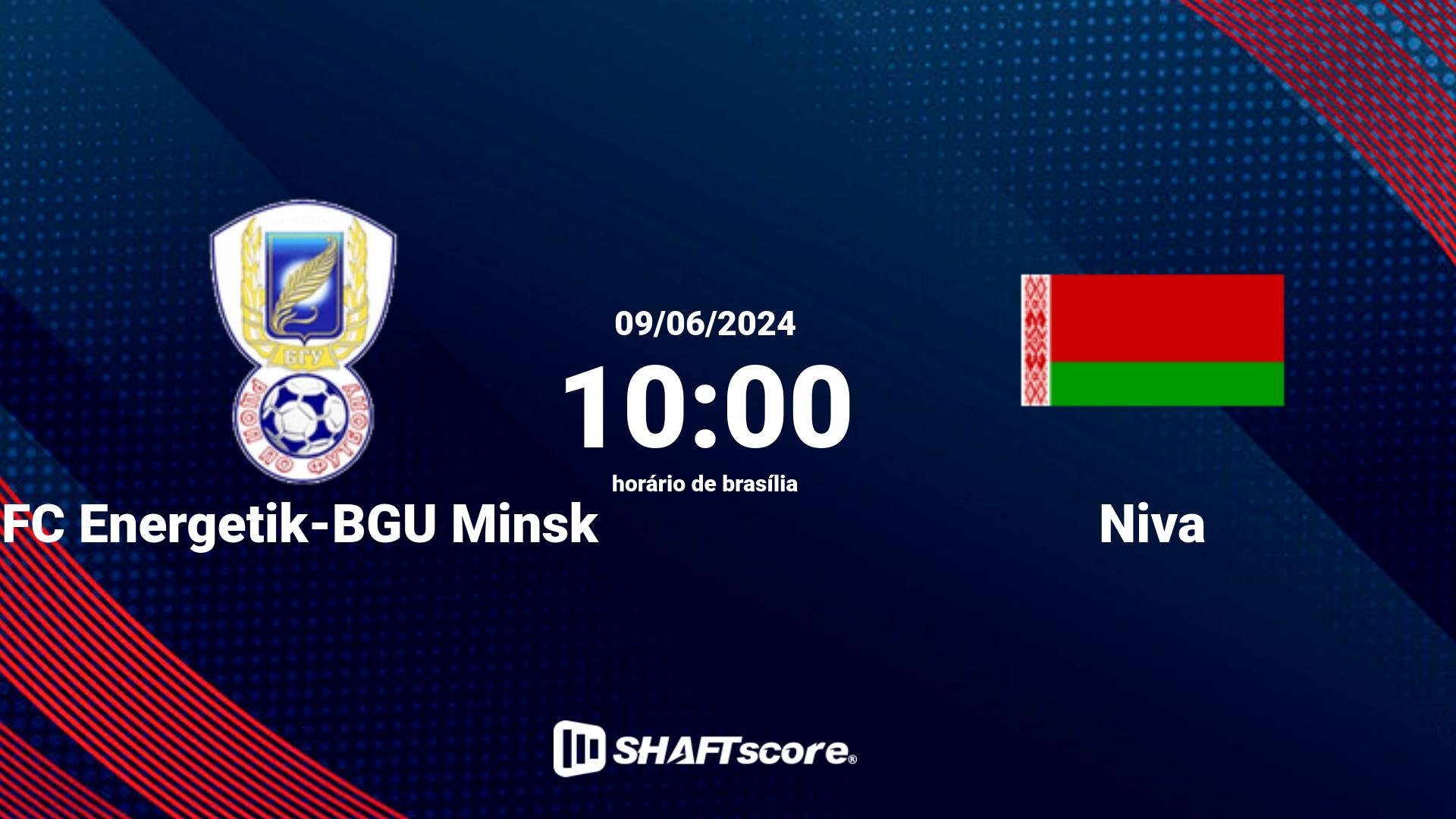 Estatísticas do jogo FC Energetik-BGU Minsk vs Niva 09.06 10:00