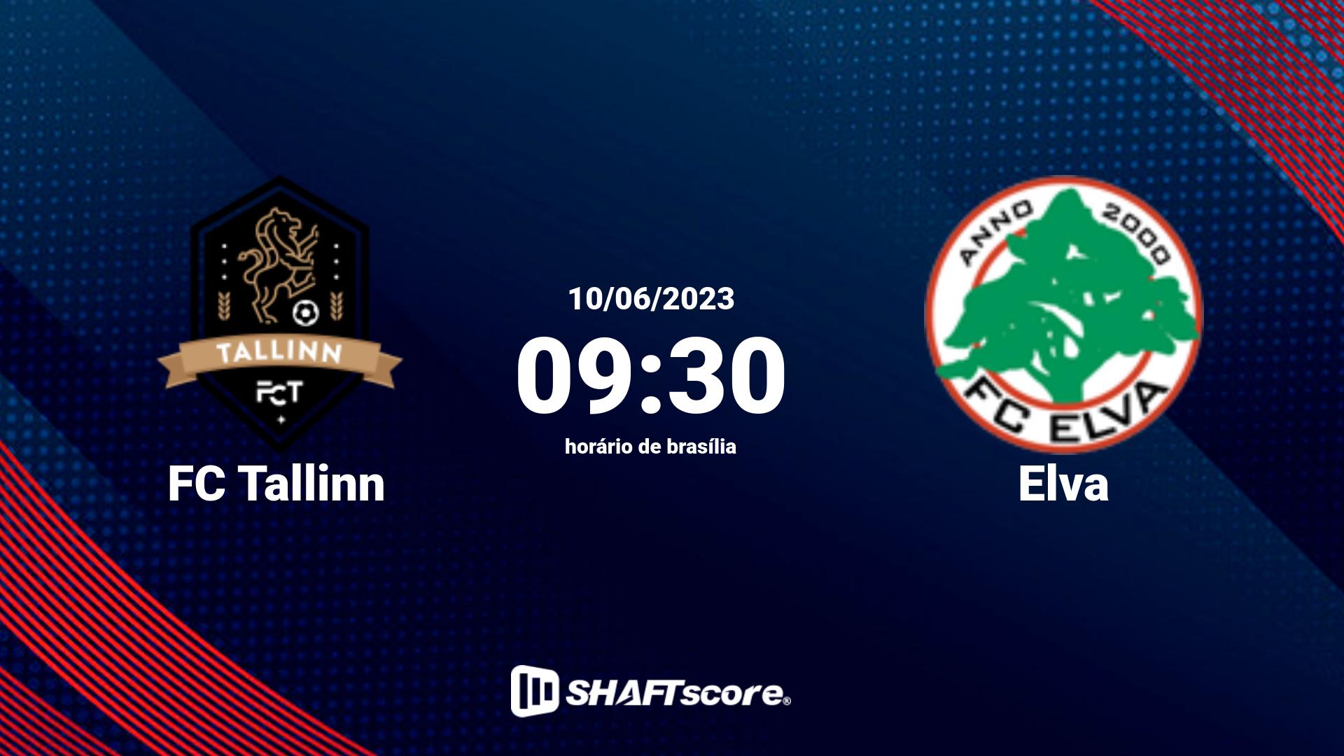 Estatísticas do jogo FC Tallinn vs Elva 10.06 09:30