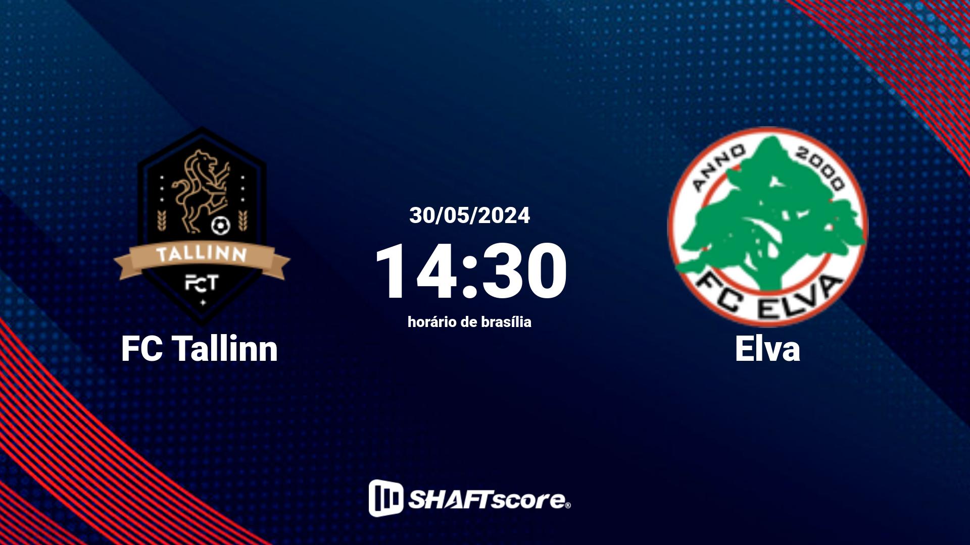 Estatísticas do jogo FC Tallinn vs Elva 30.05 14:30