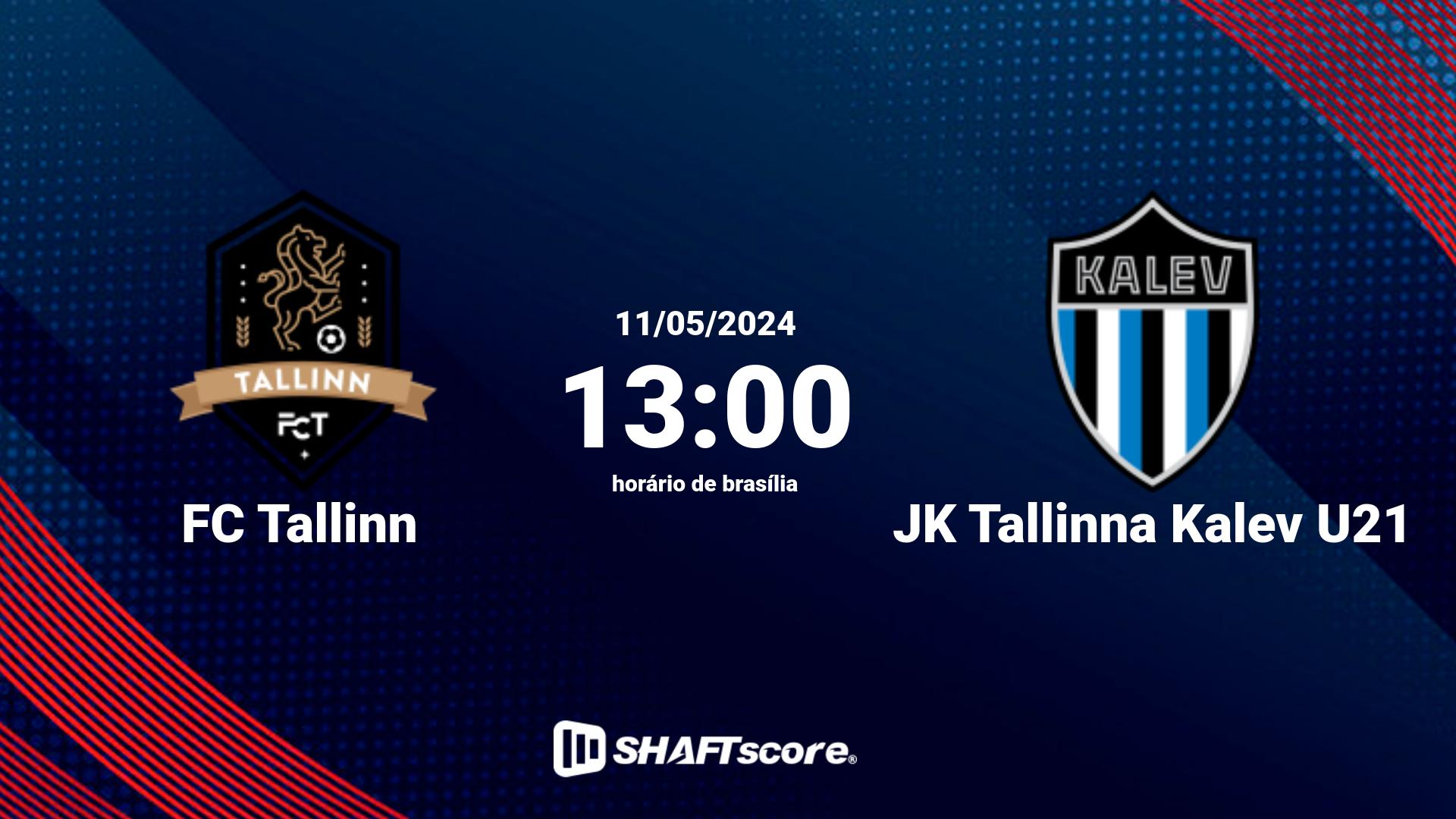 Estatísticas do jogo FC Tallinn vs JK Tallinna Kalev U21 11.05 13:00