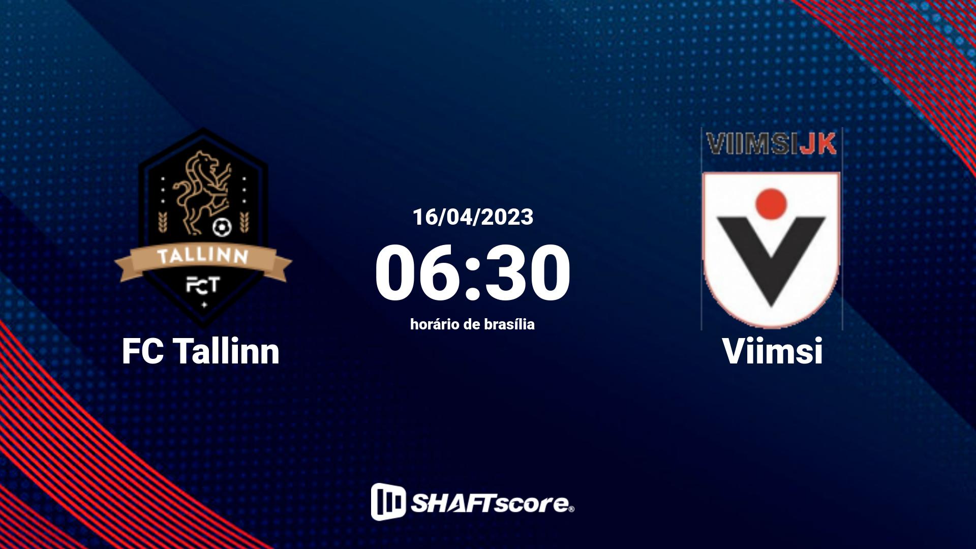 Estatísticas do jogo FC Tallinn vs Viimsi 16.04 06:30