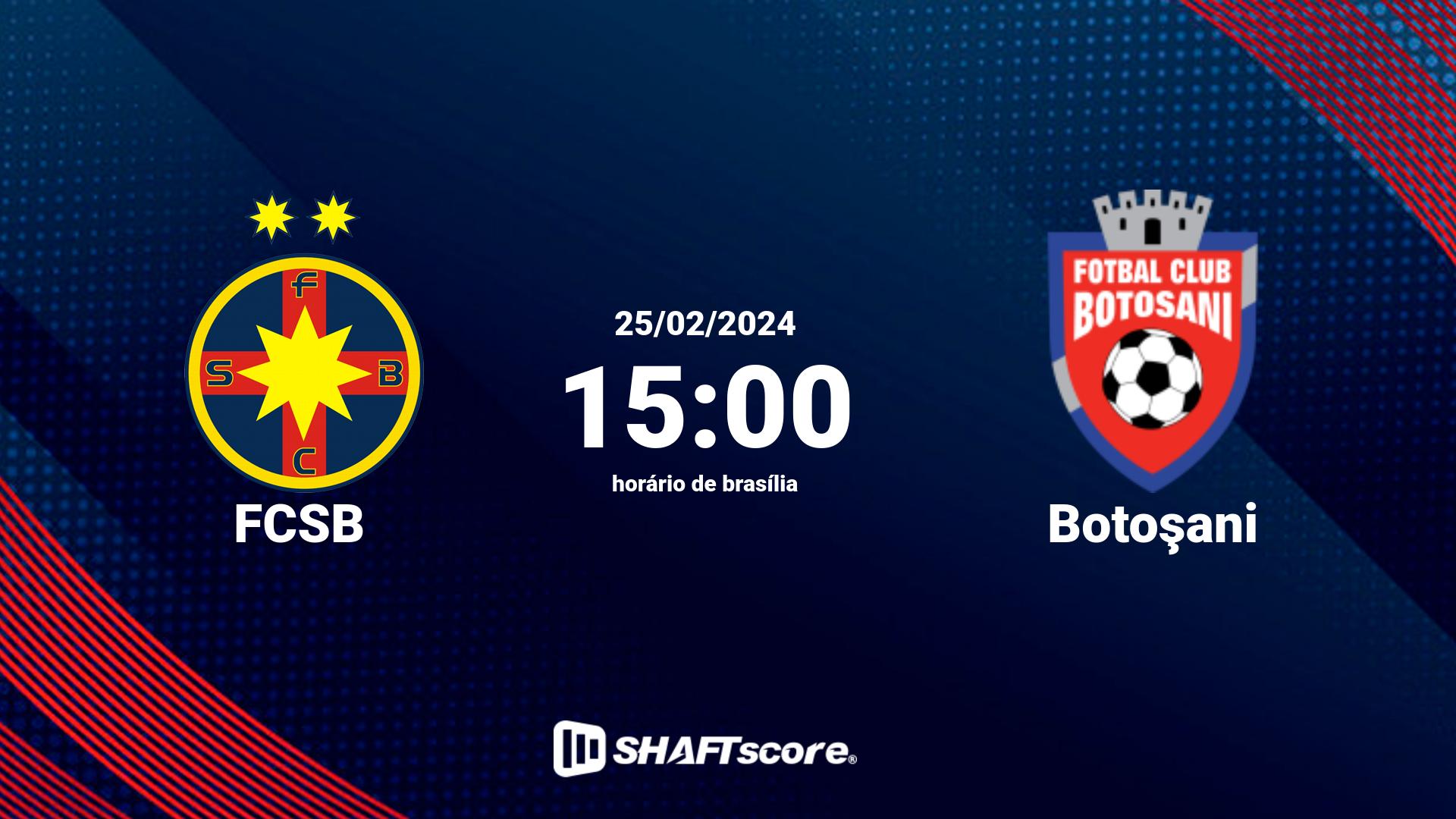 Estatísticas do jogo FCSB vs Botoşani 25.02 15:00