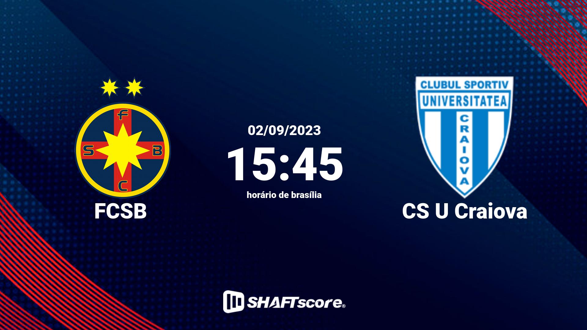 Estatísticas do jogo FCSB vs CS U Craiova 02.09 15:45