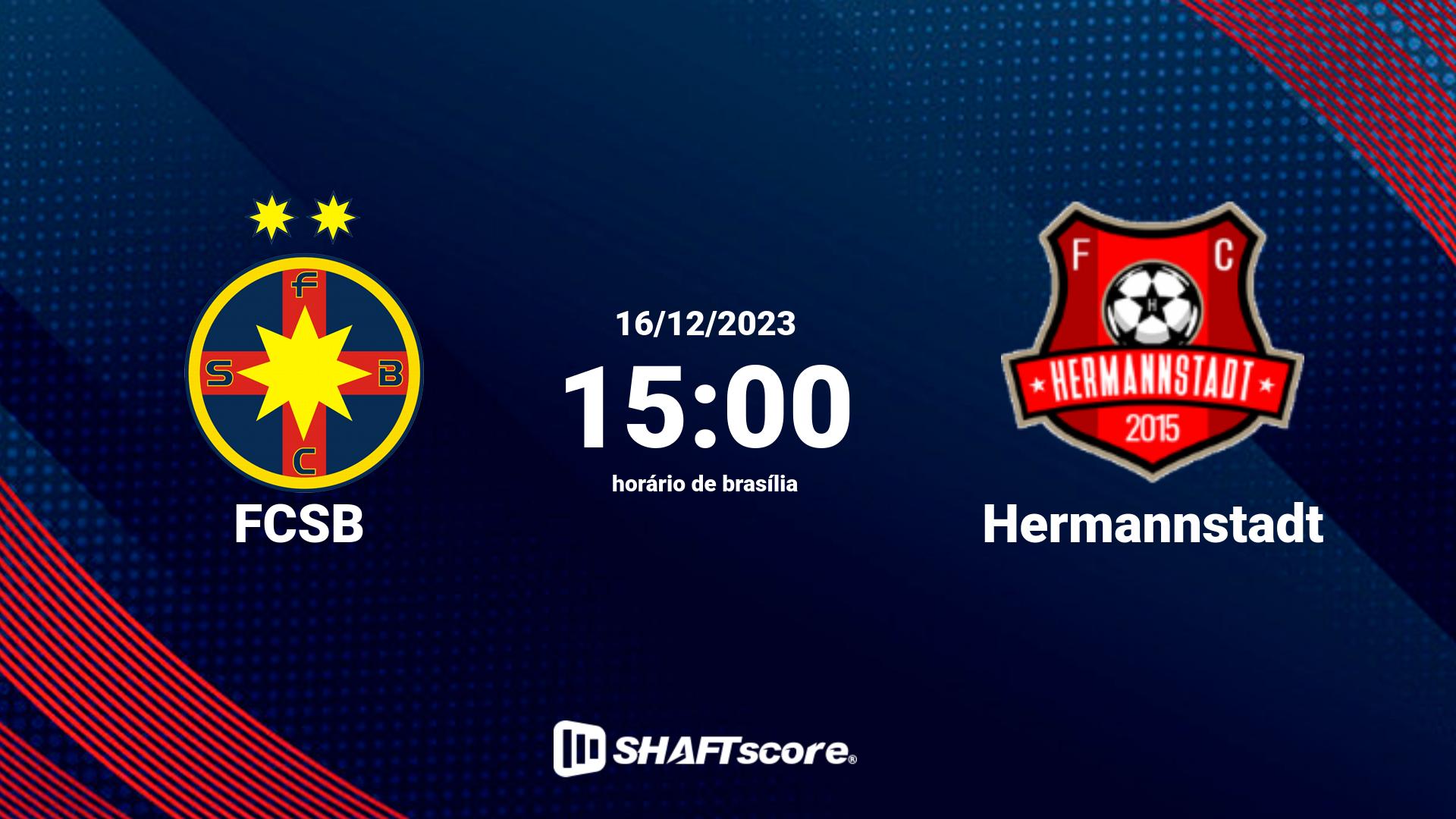 Estatísticas do jogo FCSB vs Hermannstadt 16.12 15:00