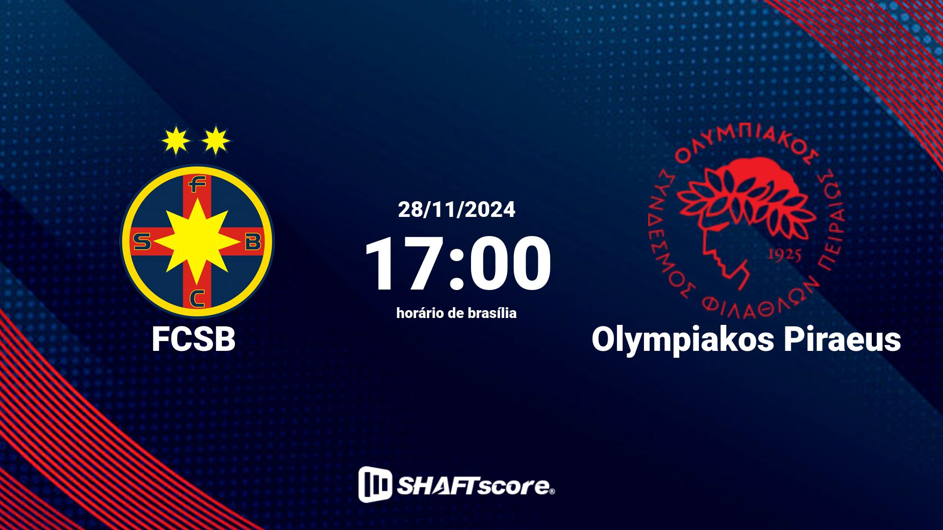 Estatísticas do jogo FCSB vs Olympiakos Piraeus 28.11 17:00