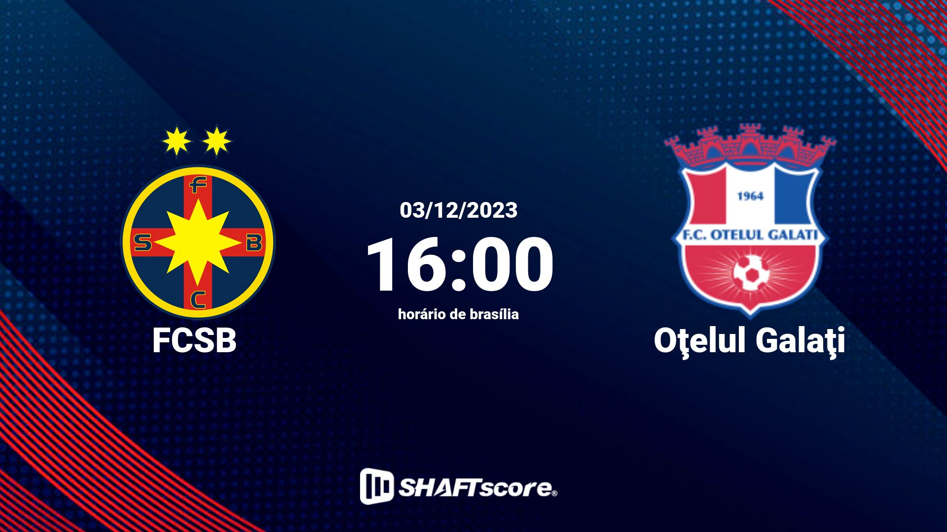 Estatísticas do jogo FCSB vs Oţelul Galaţi 03.12 16:00