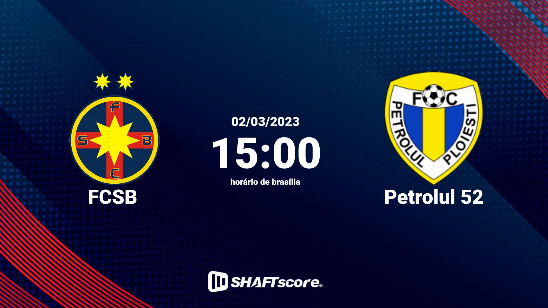 Estatísticas do jogo FCSB vs Petrolul 52 02.03 15:00