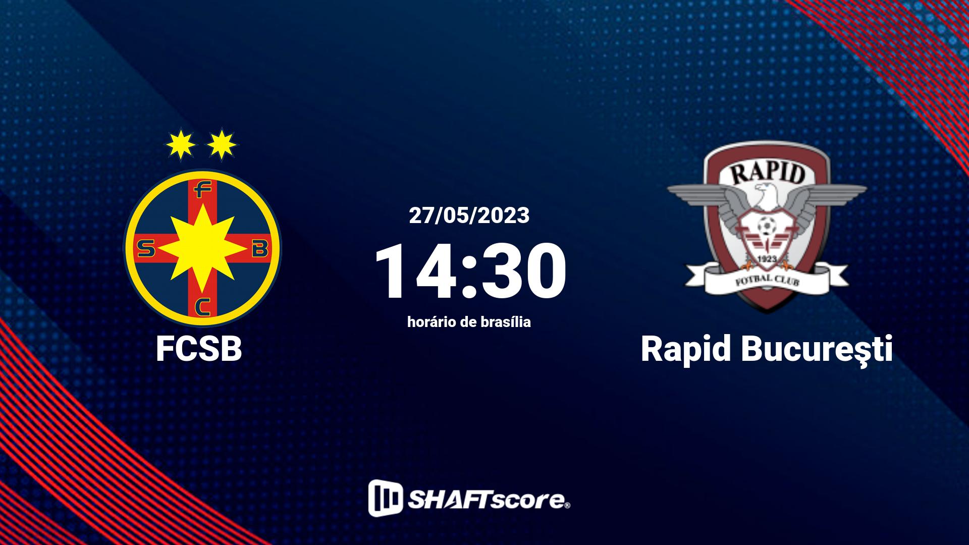 Estatísticas do jogo FCSB vs Rapid Bucureşti 27.05 14:30