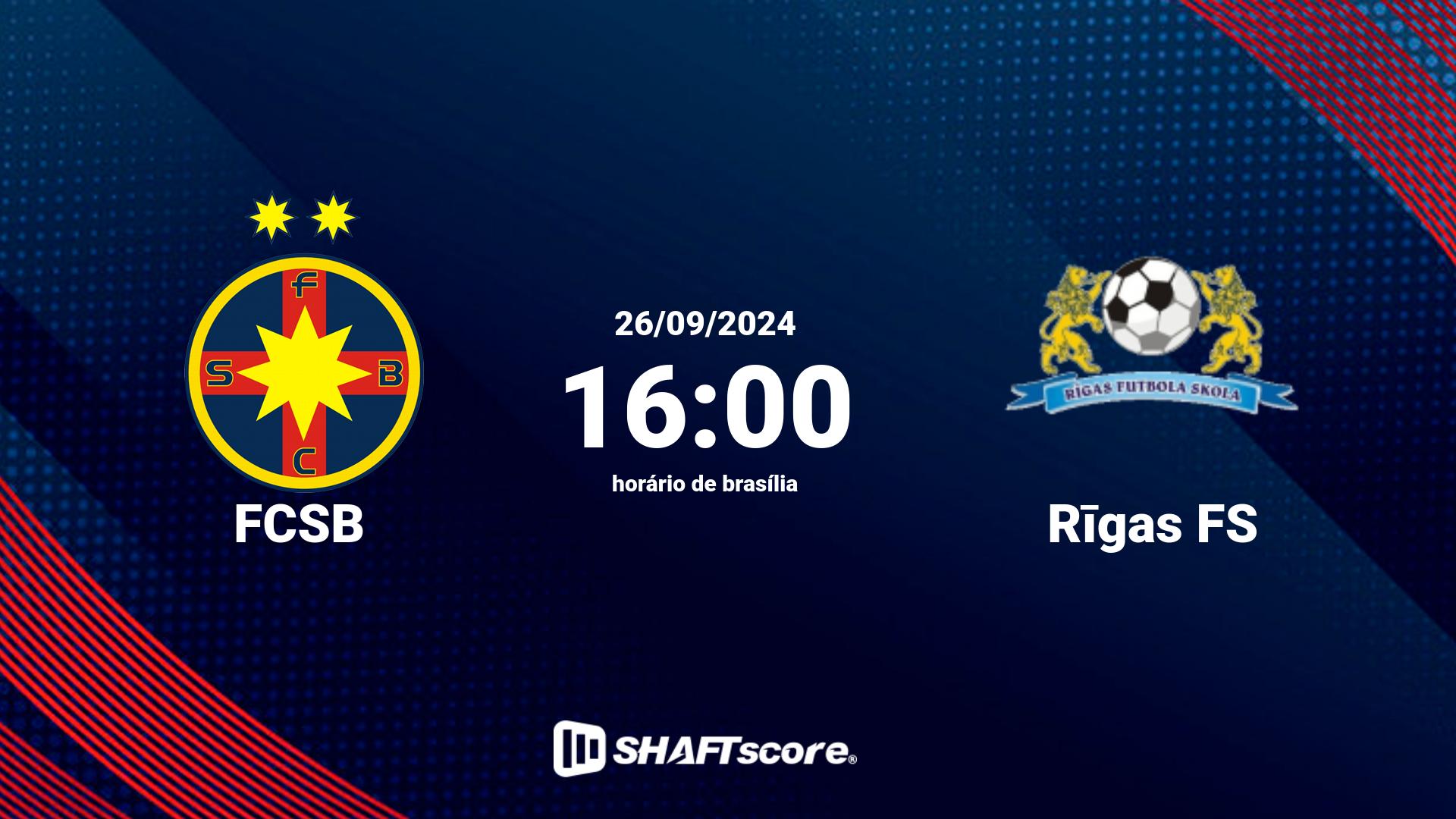 Estatísticas do jogo FCSB vs Rīgas FS 26.09 16:00