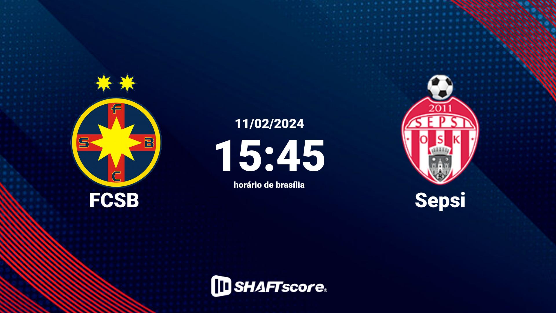 Estatísticas do jogo FCSB vs Sepsi 11.02 15:45