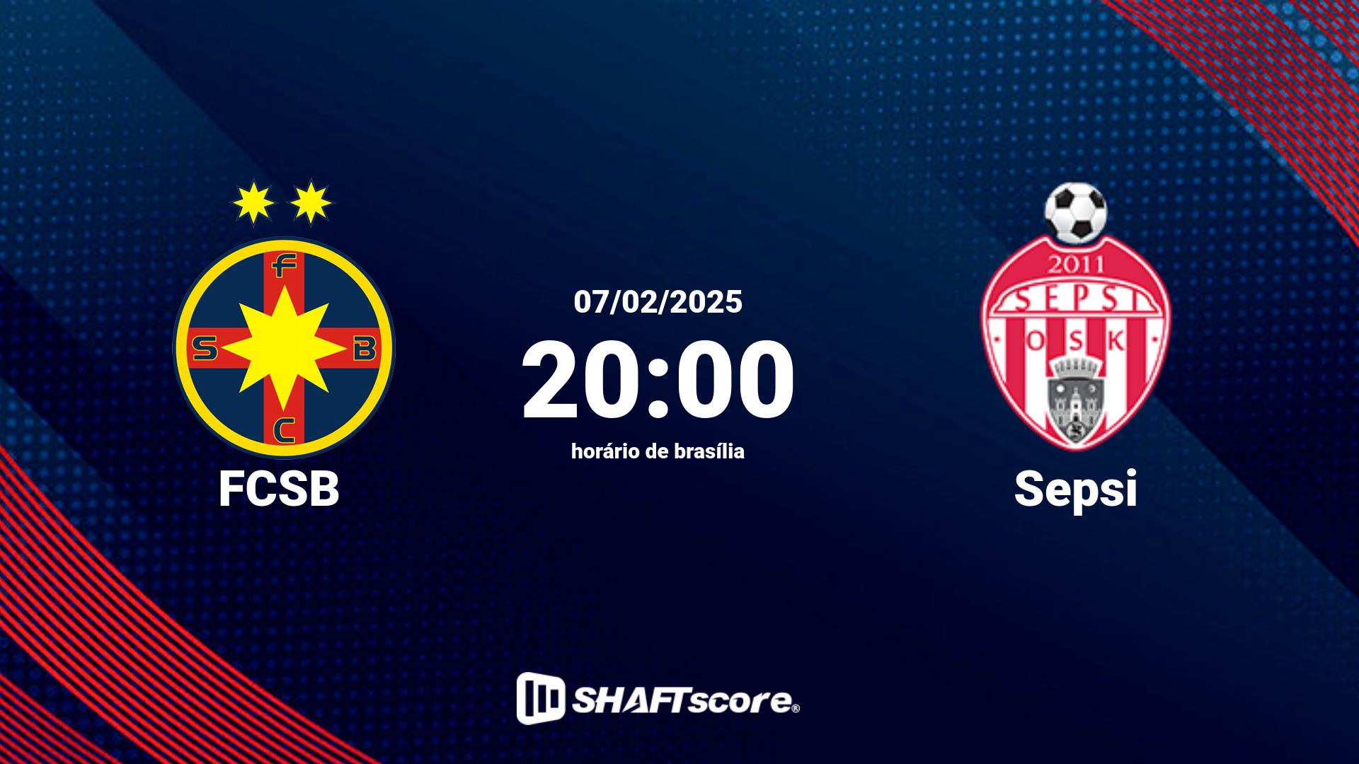 Estatísticas do jogo FCSB vs Sepsi 07.02 20:00