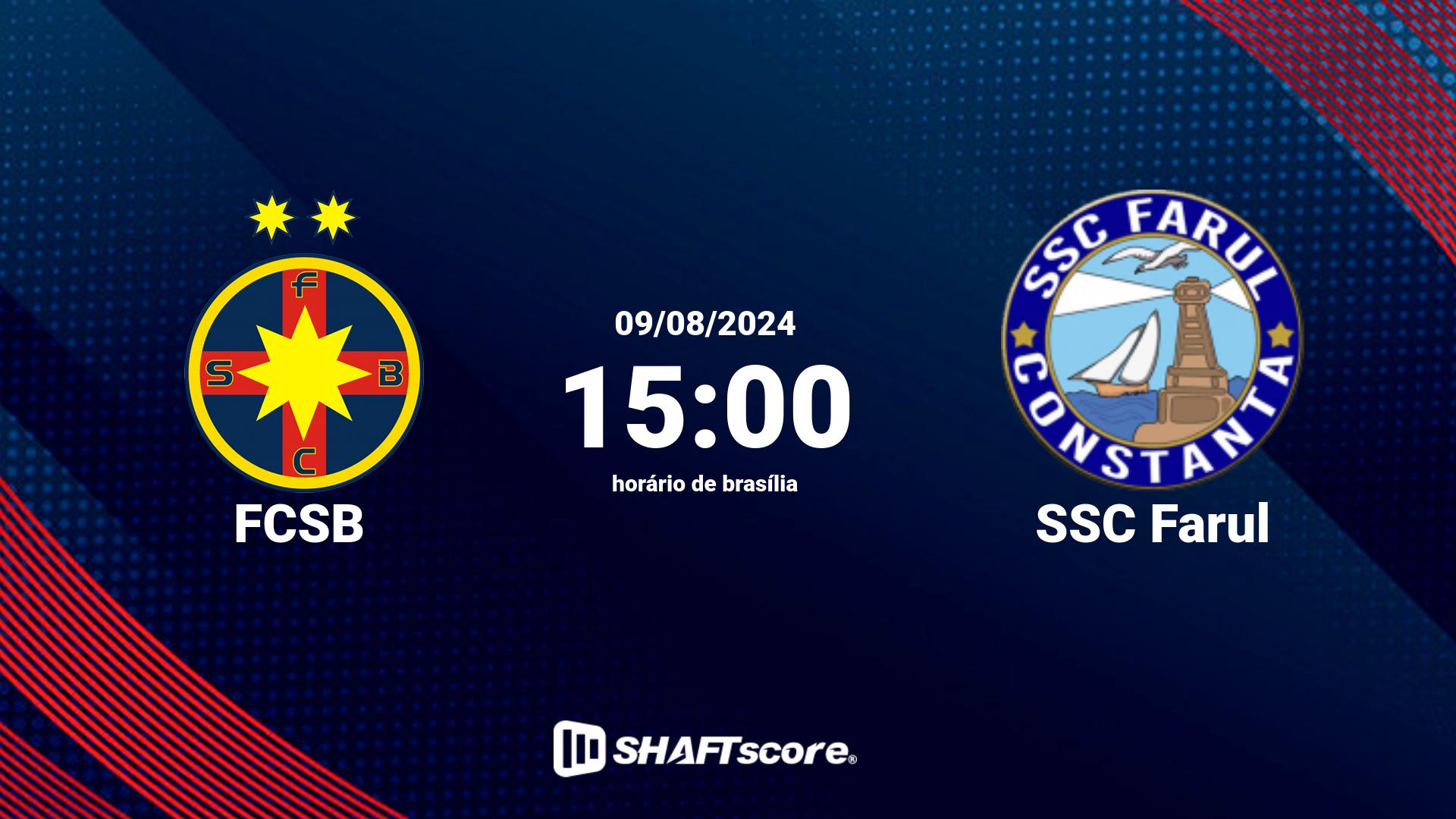 Estatísticas do jogo FCSB vs SSC Farul 09.08 15:00