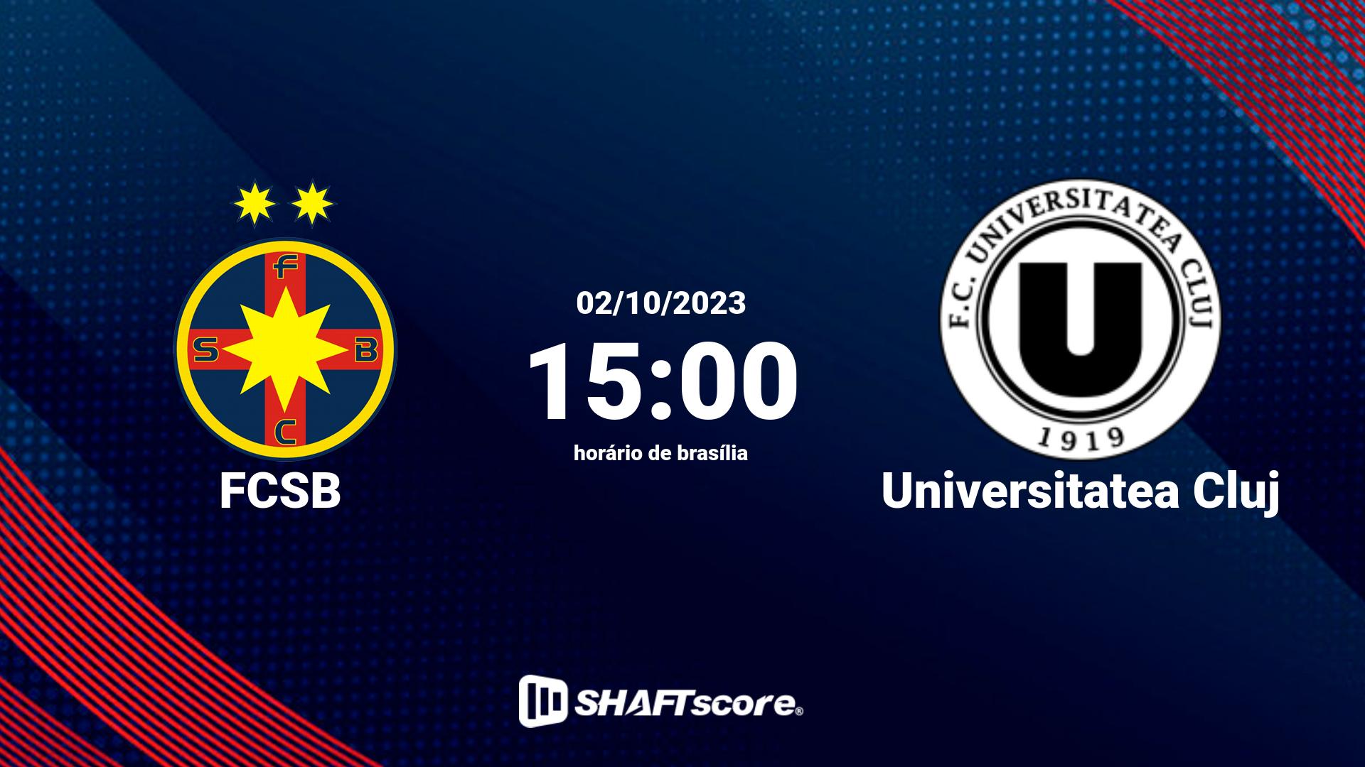 Estatísticas do jogo FCSB vs Universitatea Cluj 02.10 15:00