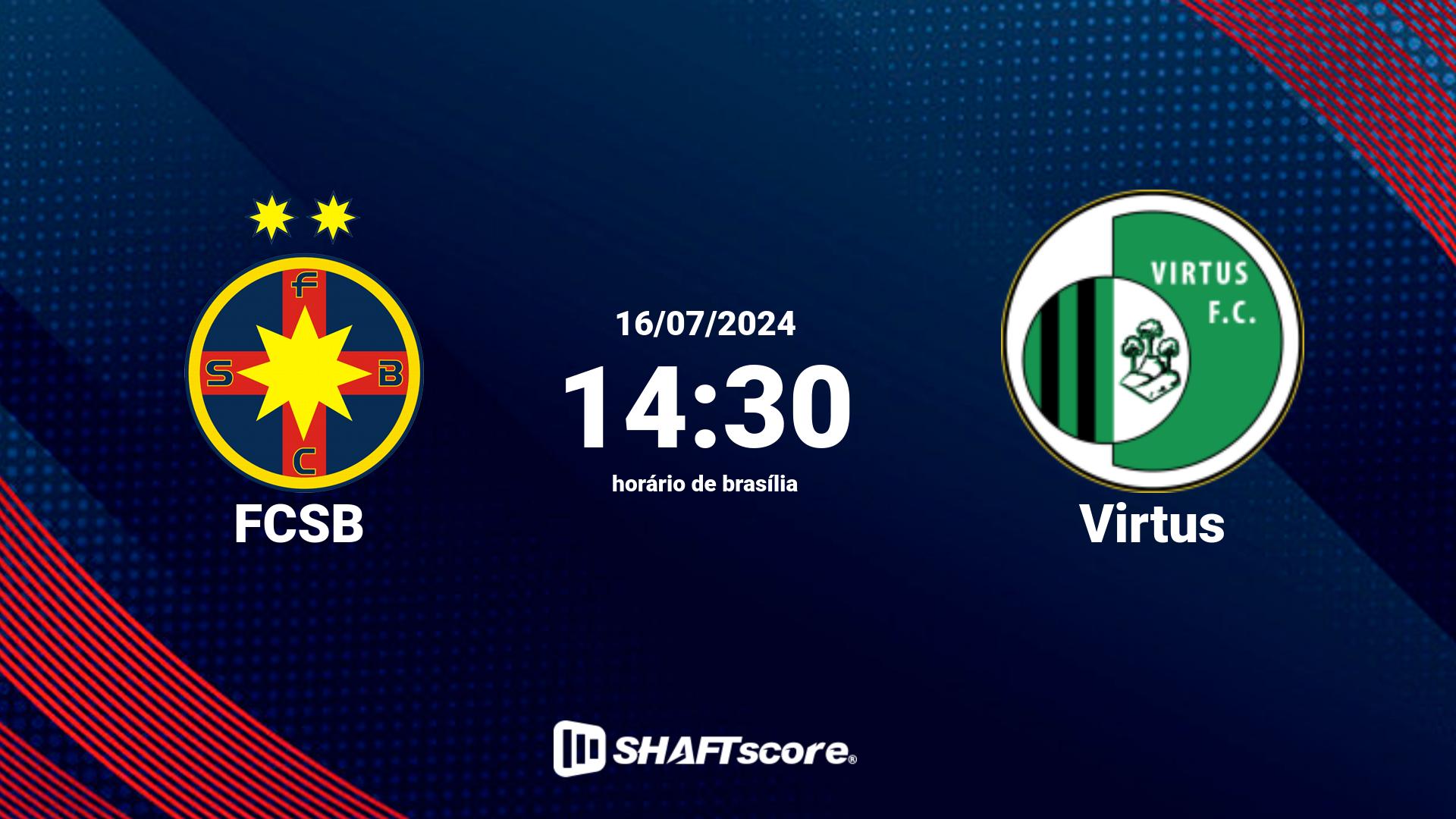 Estatísticas do jogo FCSB vs Virtus 16.07 14:30