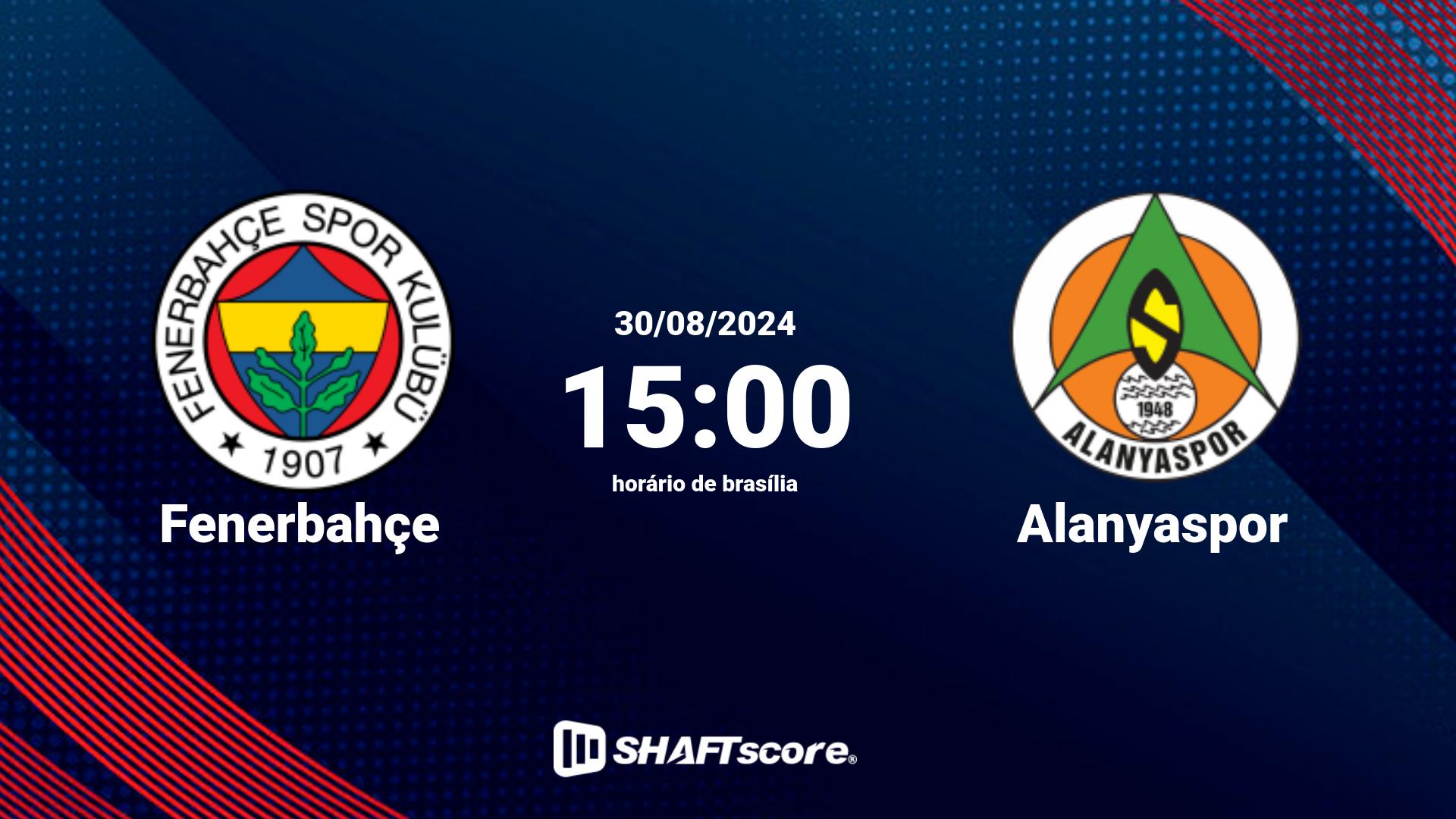 Estatísticas do jogo Fenerbahçe vs Alanyaspor 30.08 15:00