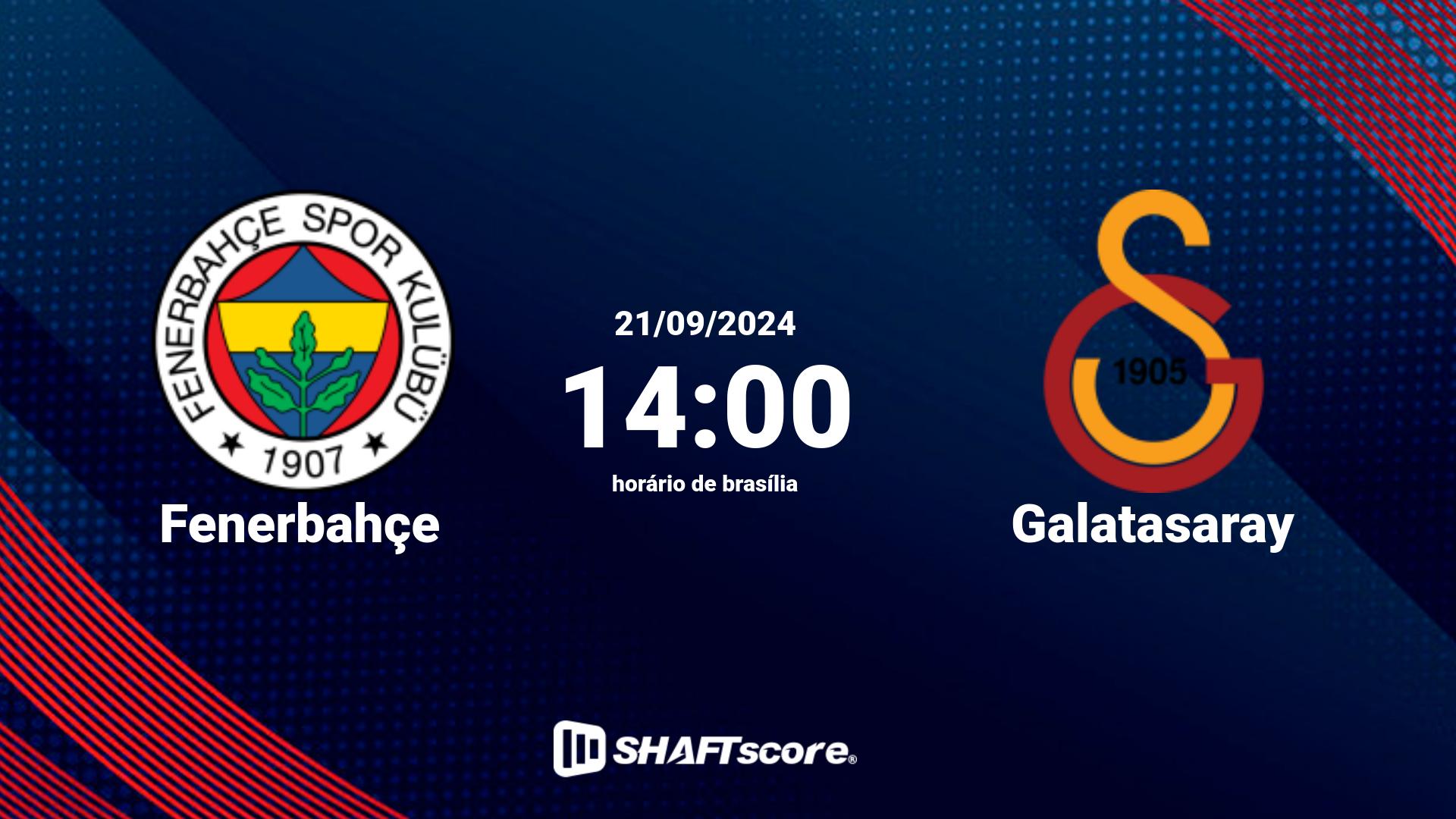 Estatísticas do jogo Fenerbahçe vs Galatasaray 21.09 14:00