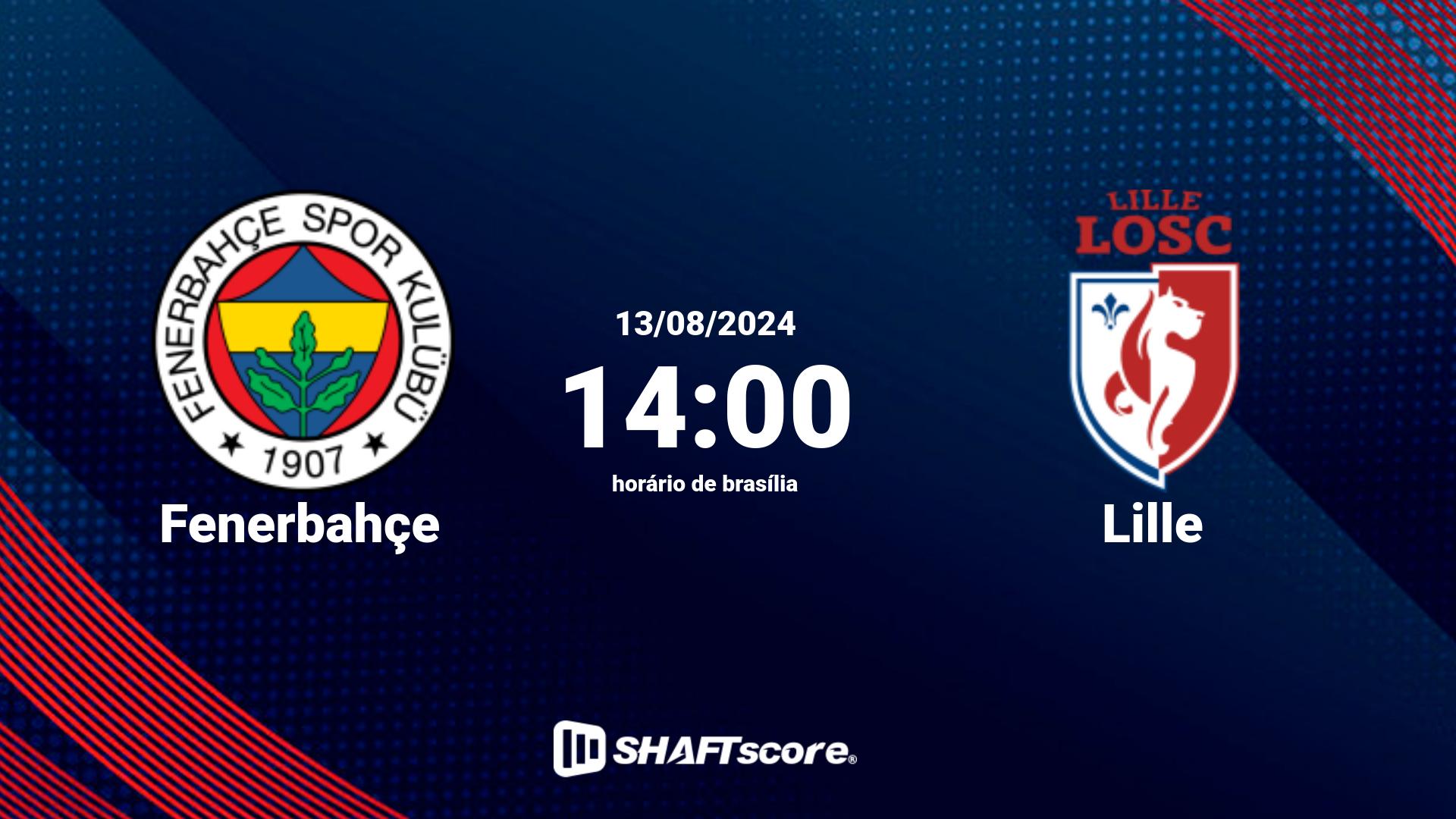 Estatísticas do jogo Fenerbahçe vs Lille 13.08 14:00