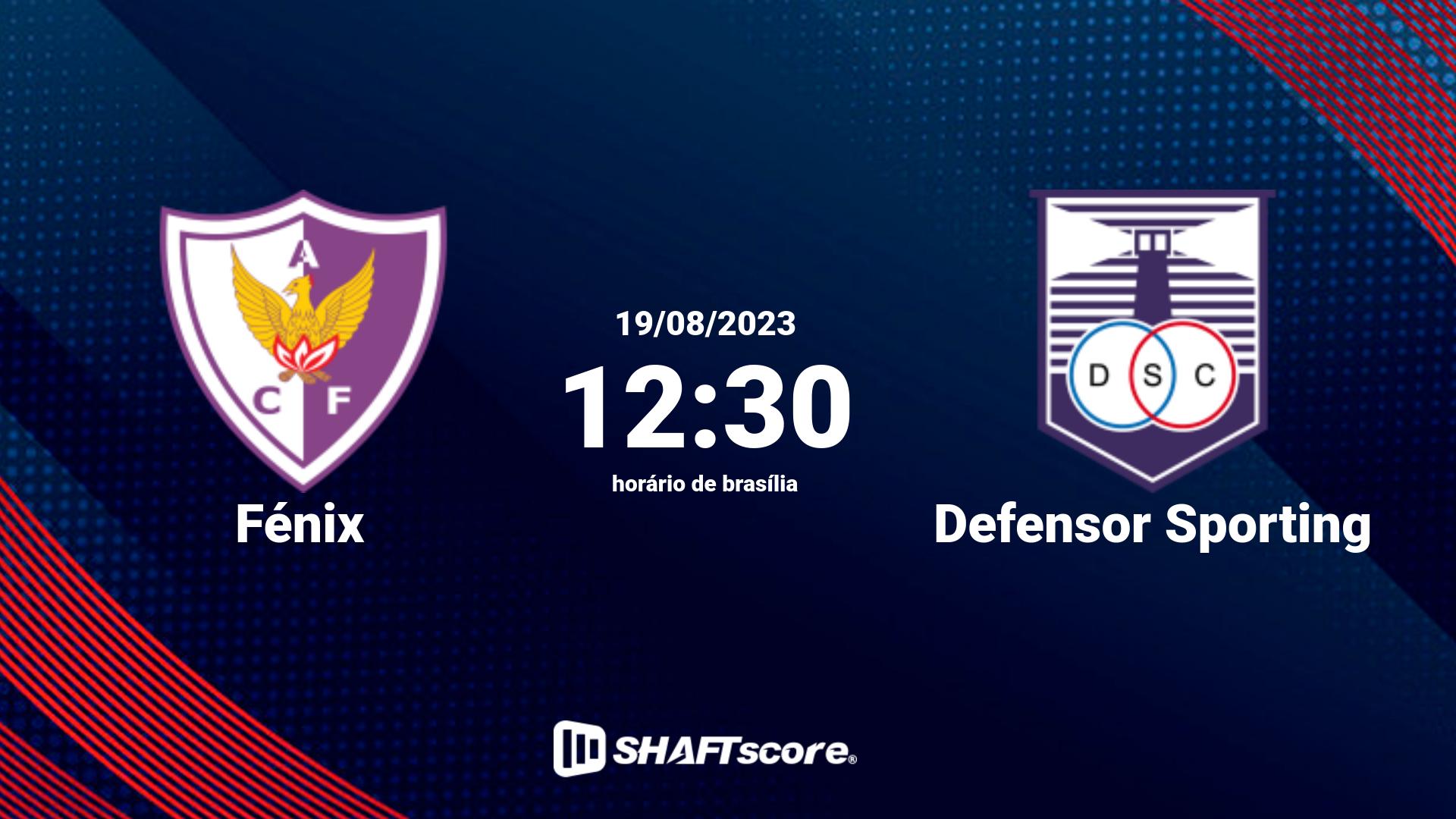 Estatísticas do jogo Fénix vs Defensor Sporting 19.08 12:30