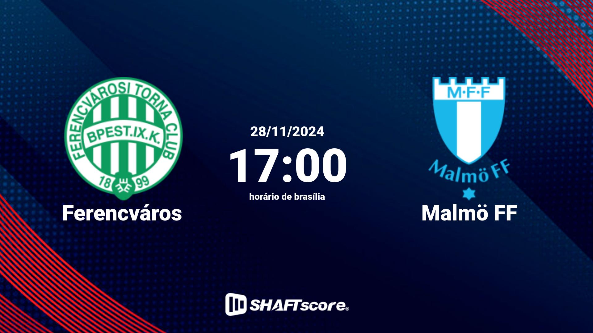 Estatísticas do jogo Ferencváros vs Malmö FF 28.11 17:00