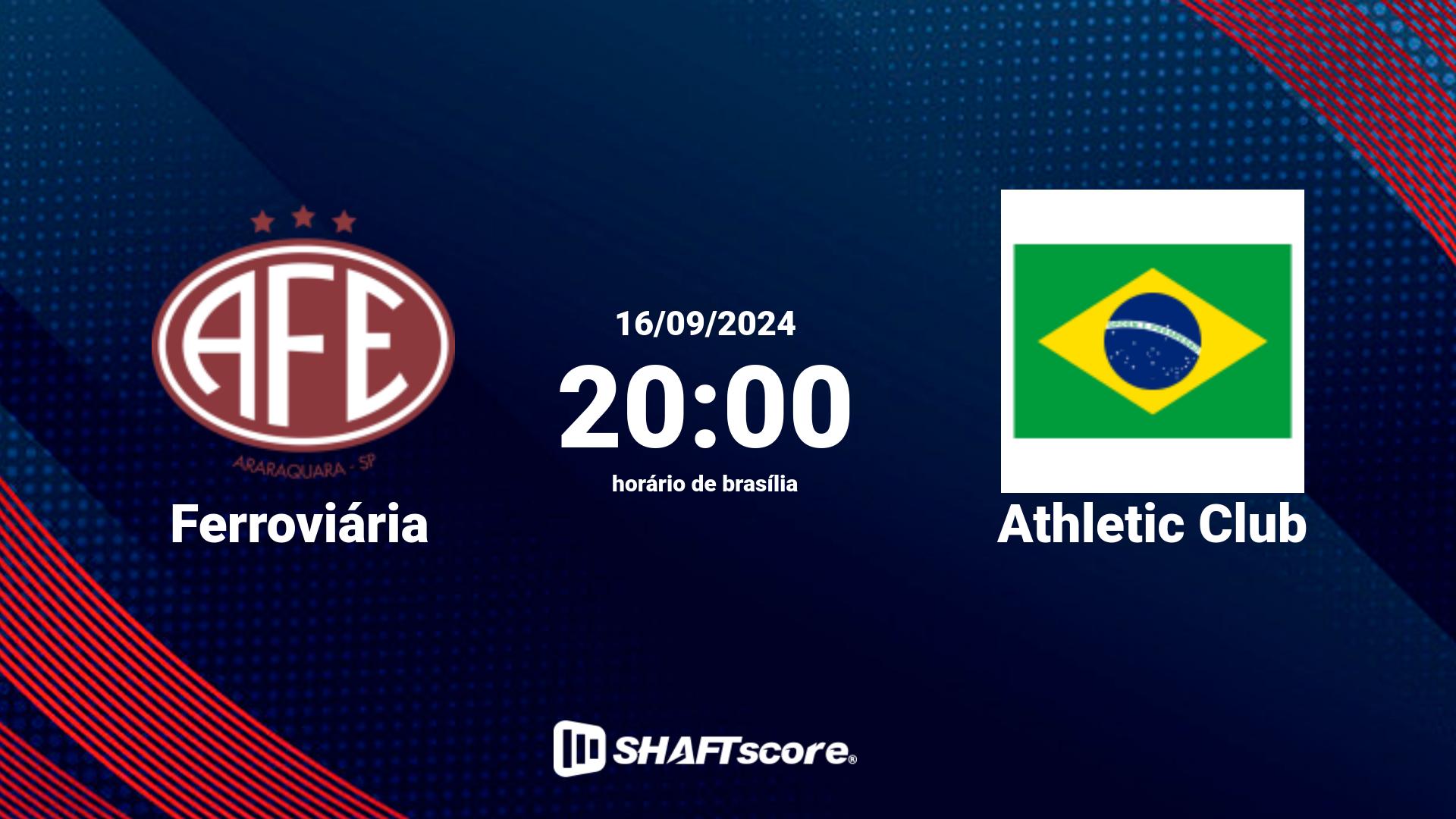 Estatísticas do jogo Ferroviária vs Athletic Club 16.09 20:00