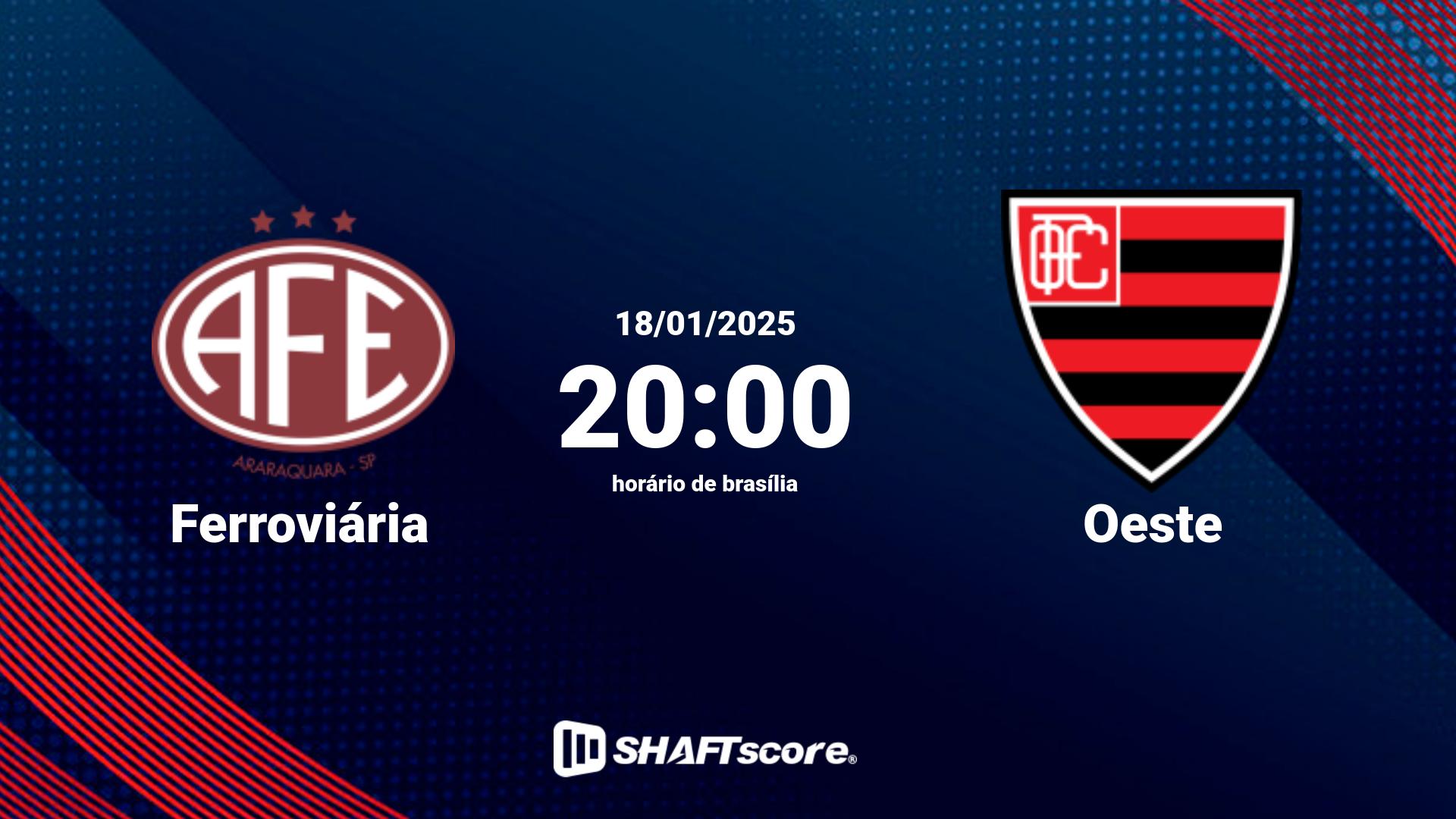 Estatísticas do jogo Ferroviária vs Oeste 18.01 20:00