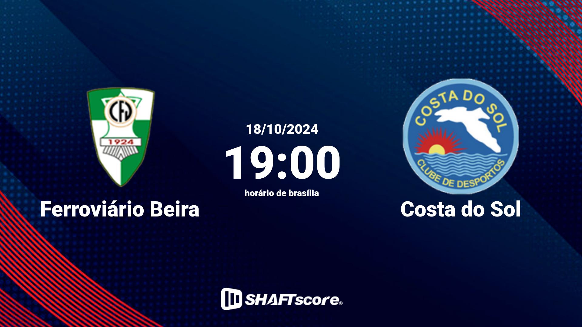 Estatísticas do jogo Ferroviário Beira vs Costa do Sol 18.10 19:00