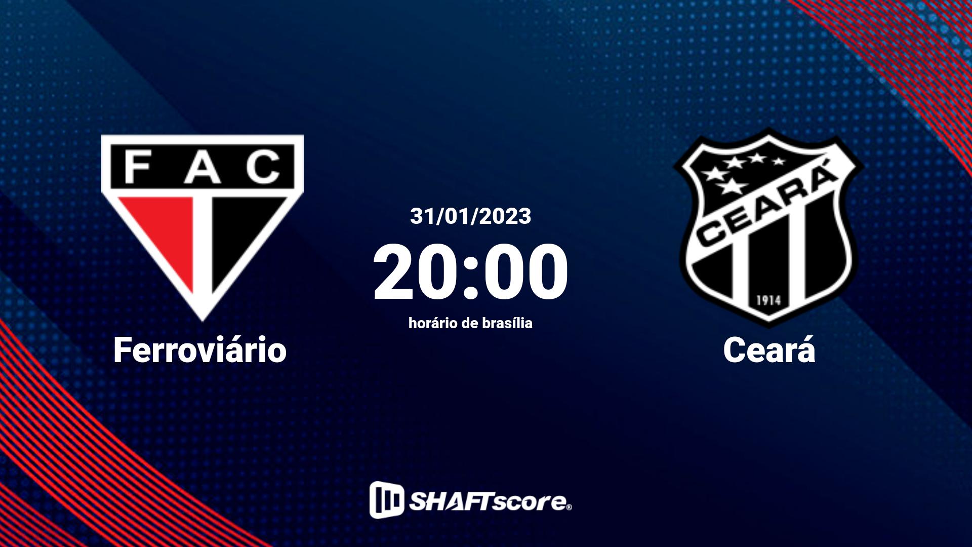 Estatísticas do jogo Ferroviário vs Ceará 31.01 20:00