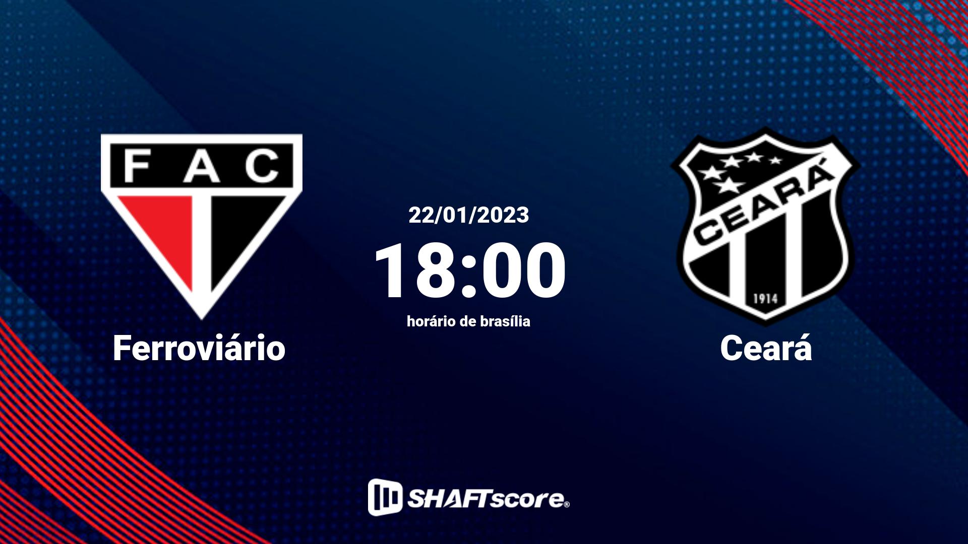 Estatísticas do jogo Ferroviário vs Ceará 22.01 18:00