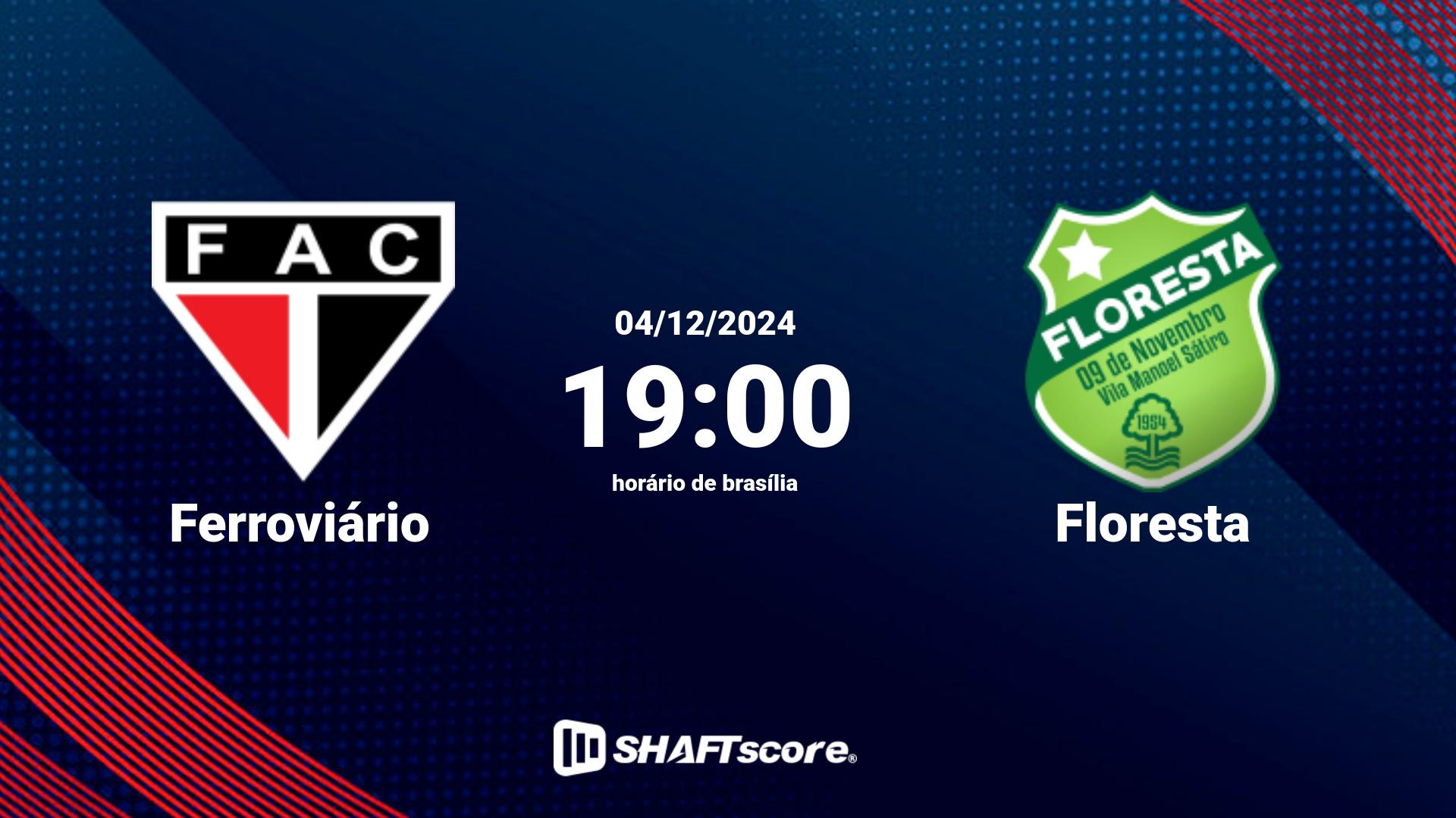 Estatísticas do jogo Ferroviário vs Floresta 04.12 19:00