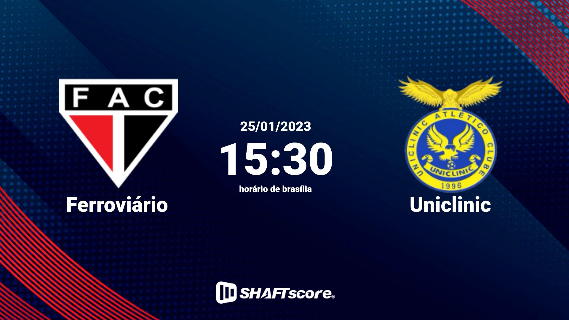 Estatísticas do jogo Ferroviário vs Uniclinic 25.01 15:30