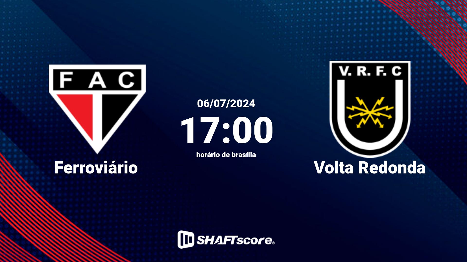 Estatísticas do jogo Ferroviário vs Volta Redonda 06.07 17:00