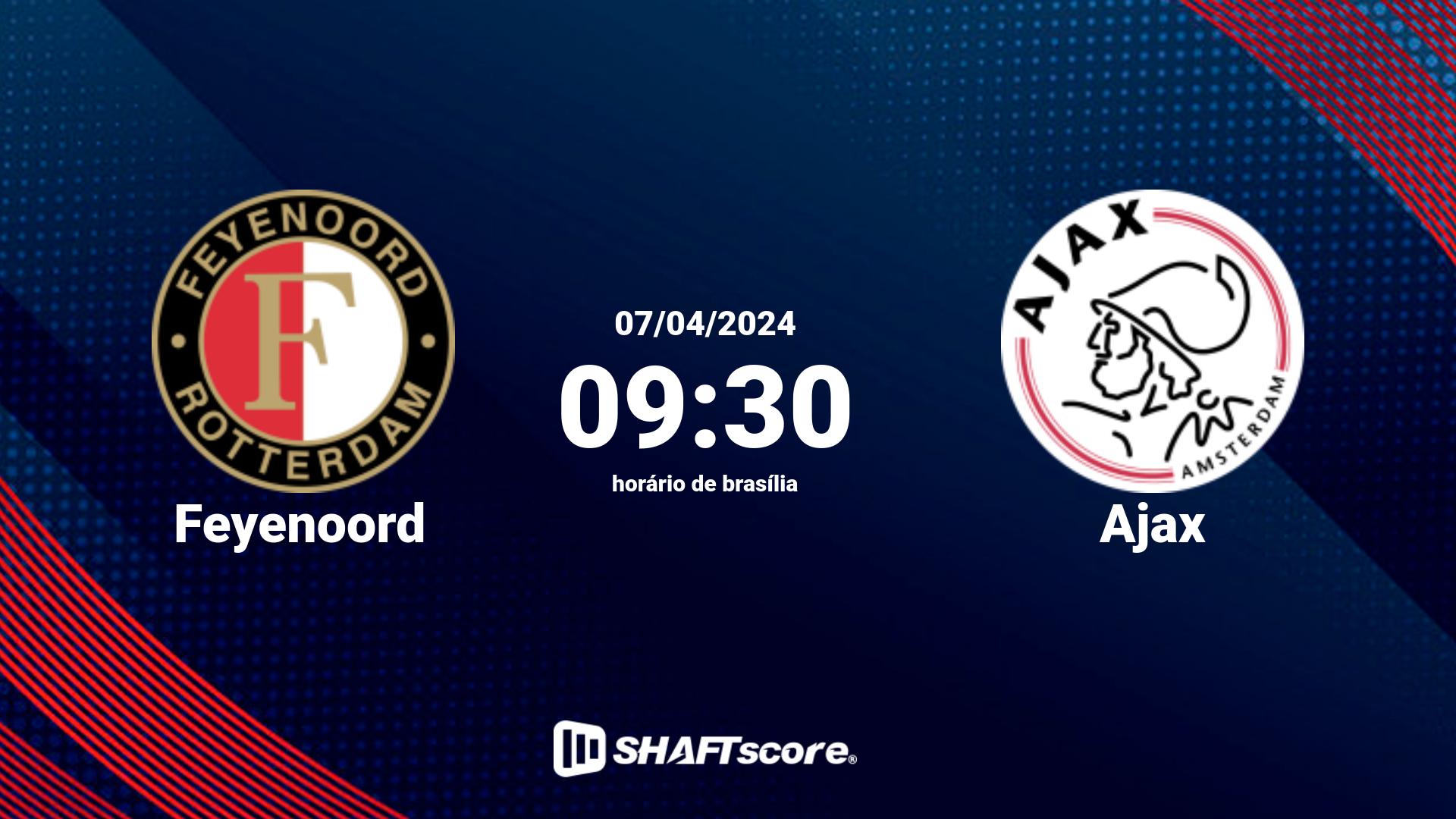 Estatísticas do jogo Feyenoord vs Ajax 07.04 09:30