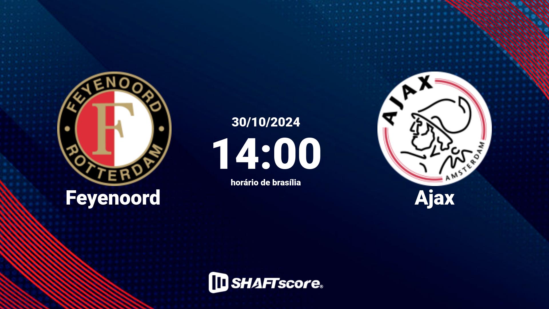 Estatísticas do jogo Feyenoord vs Ajax 30.10 14:00