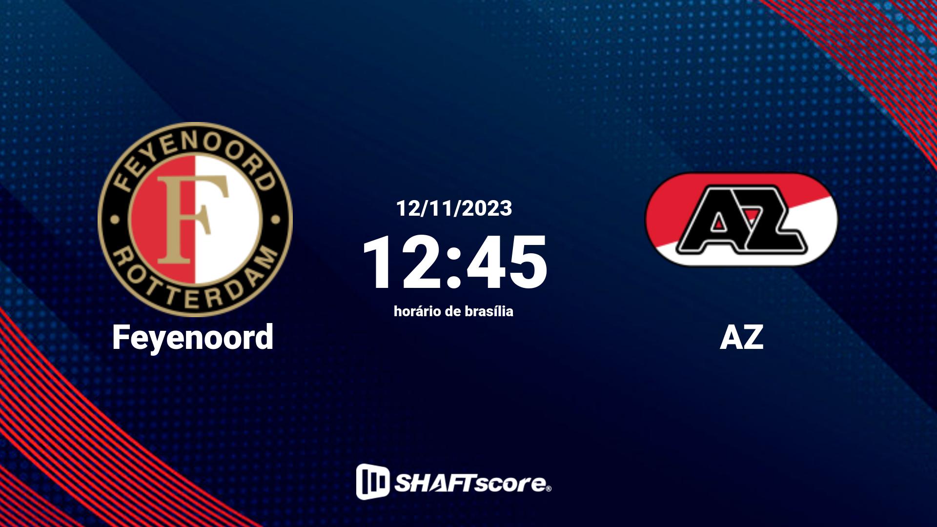 Estatísticas do jogo Feyenoord vs AZ 12.11 12:45