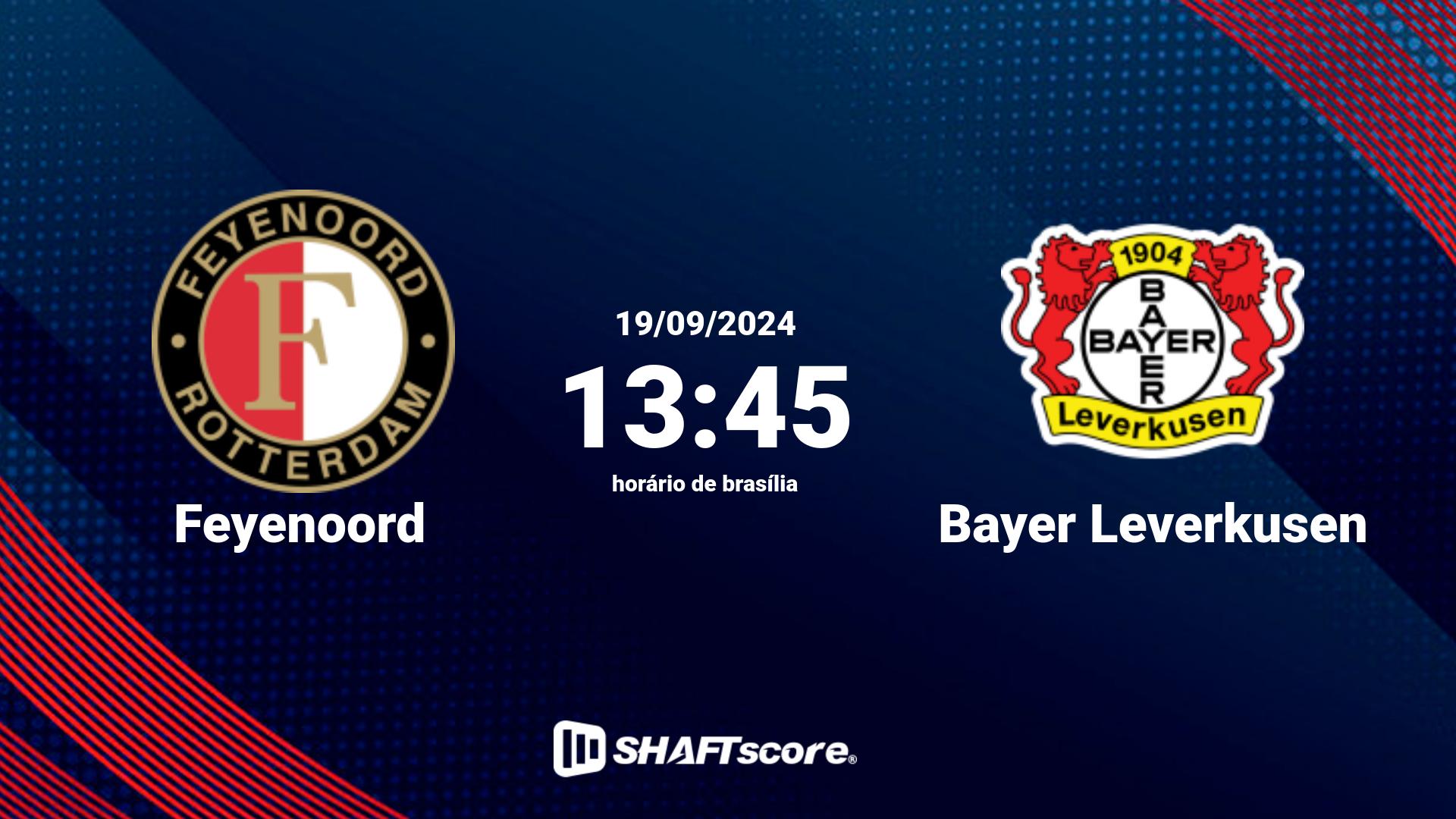 Estatísticas do jogo Feyenoord vs Bayer Leverkusen 19.09 13:45