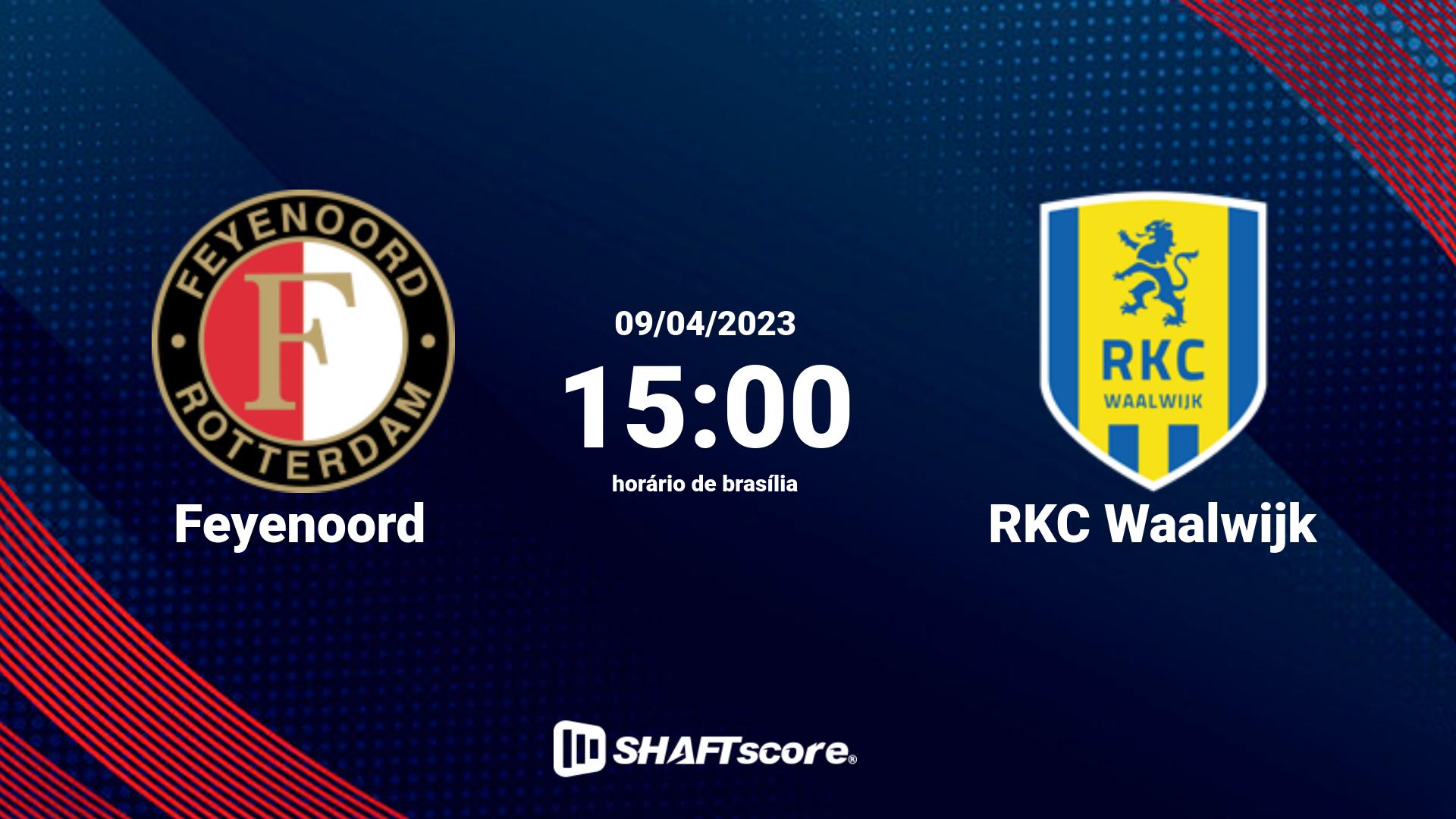 Estatísticas do jogo Feyenoord vs RKC Waalwijk 09.04 15:00