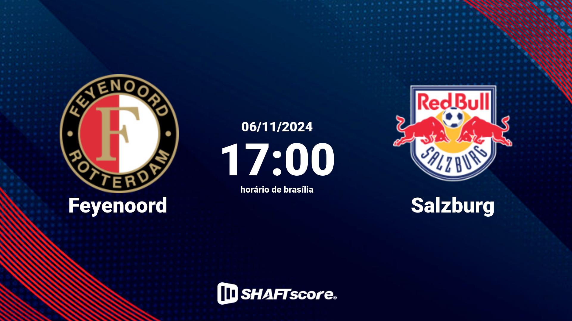 Estatísticas do jogo Feyenoord vs Salzburg 06.11 17:00