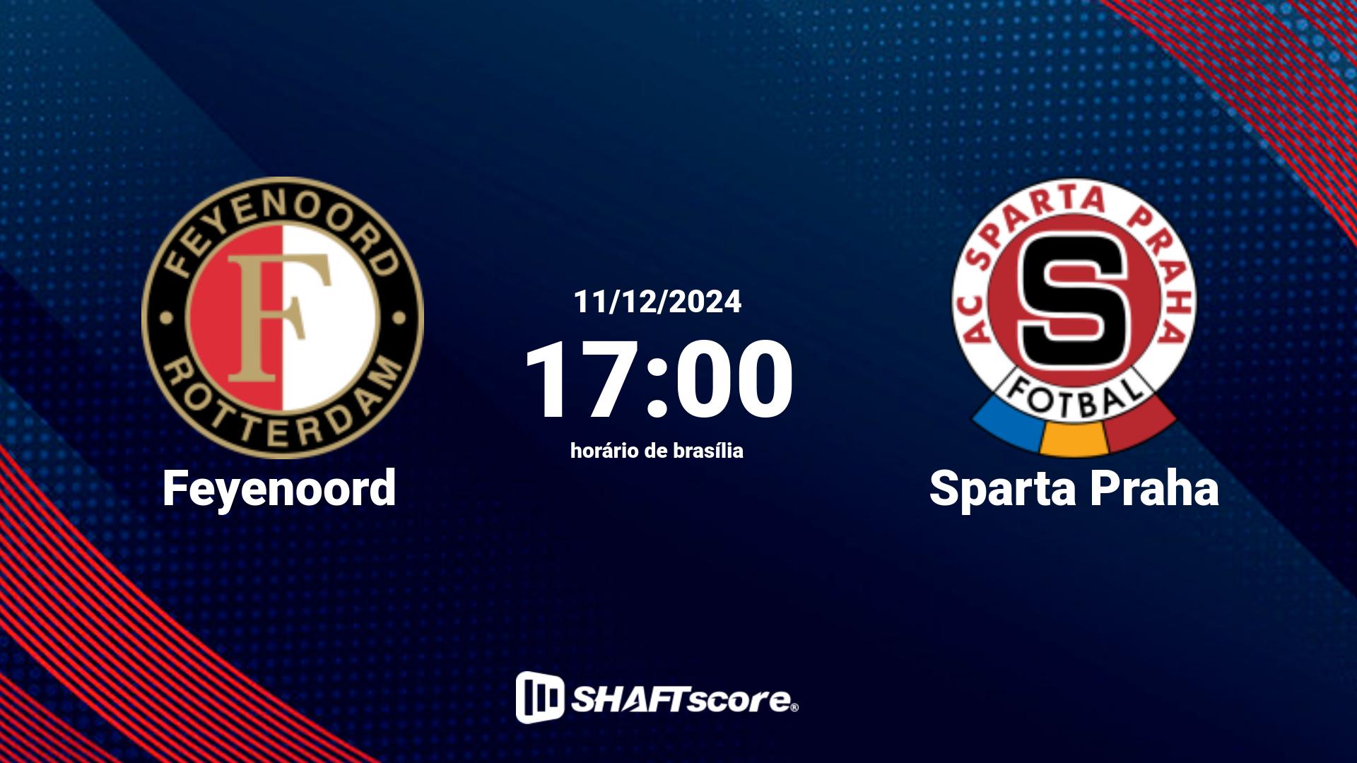 Estatísticas do jogo Feyenoord vs Sparta Praha 11.12 17:00