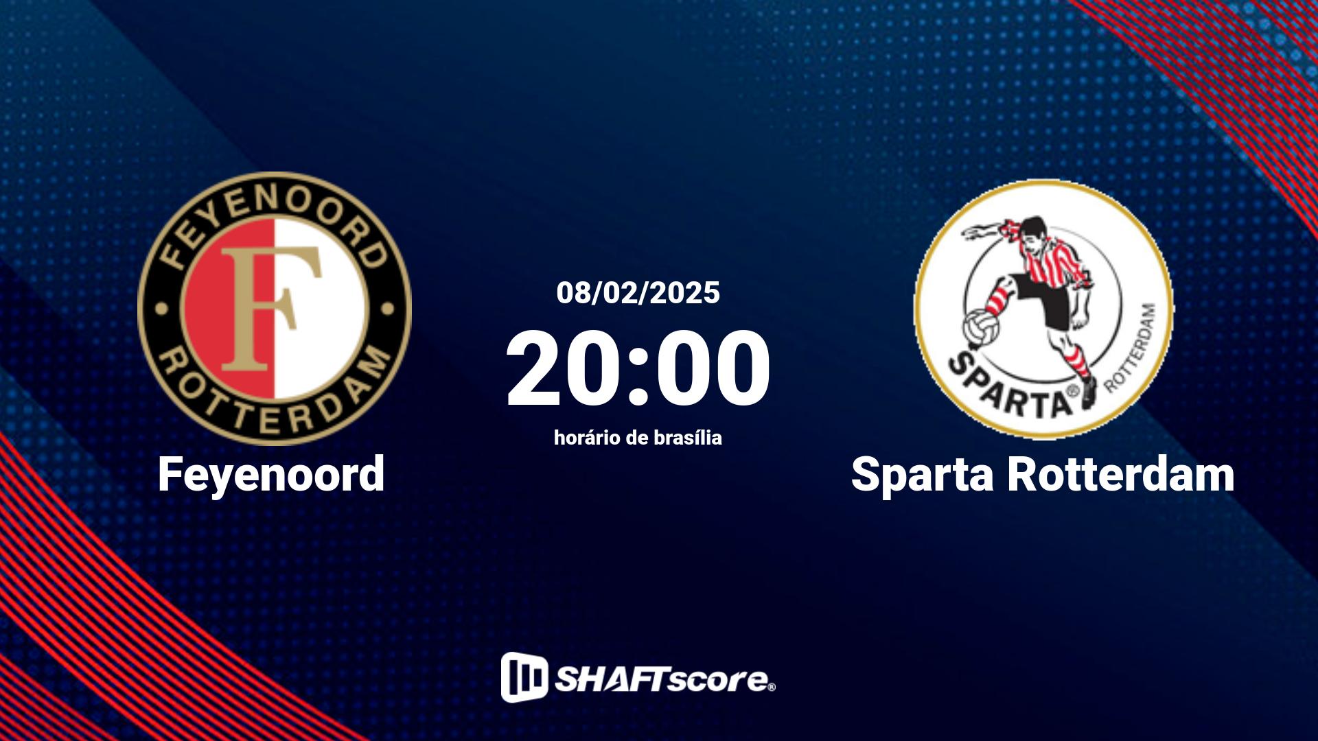 Estatísticas do jogo Feyenoord vs Sparta Rotterdam 08.02 20:00