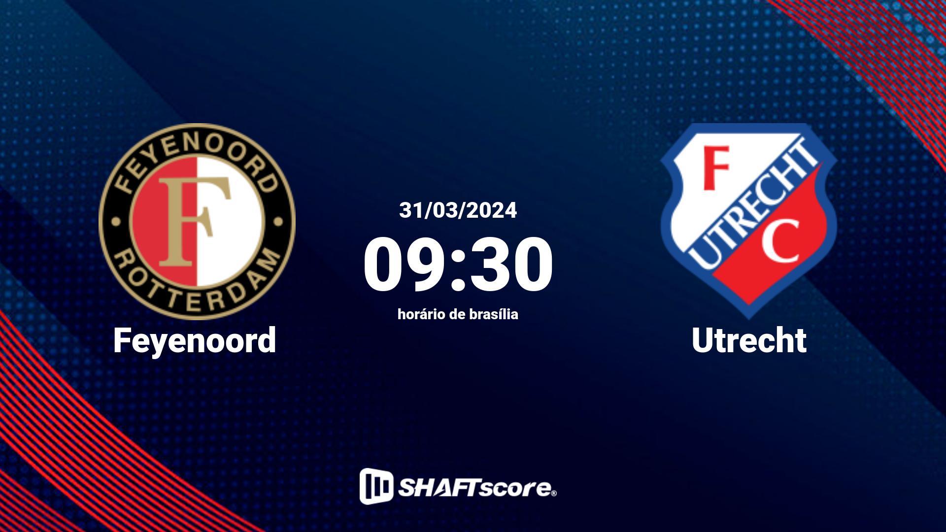 Estatísticas do jogo Feyenoord vs Utrecht 31.03 09:30