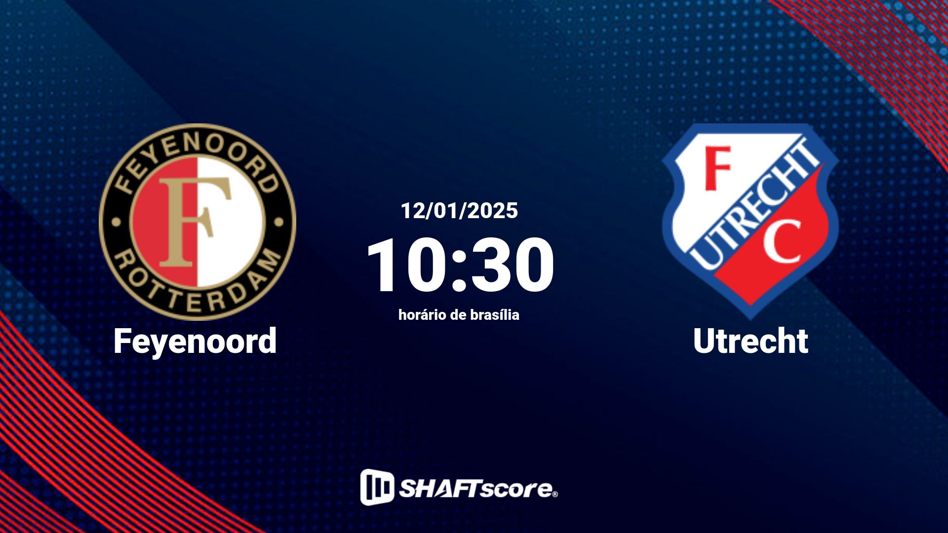 Estatísticas do jogo Feyenoord vs Utrecht 12.01 10:30