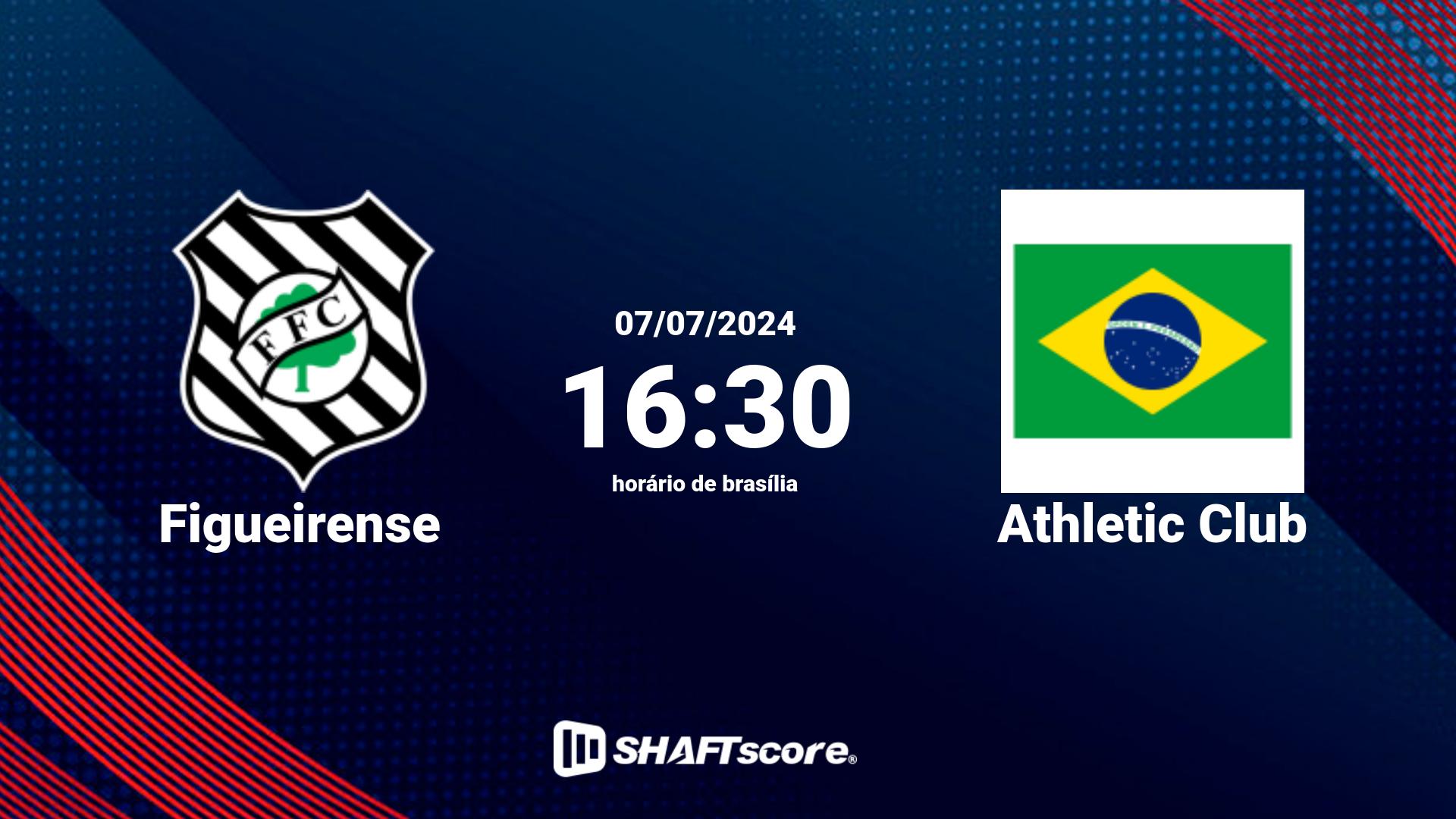 Estatísticas do jogo Figueirense vs Athletic Club 07.07 16:30