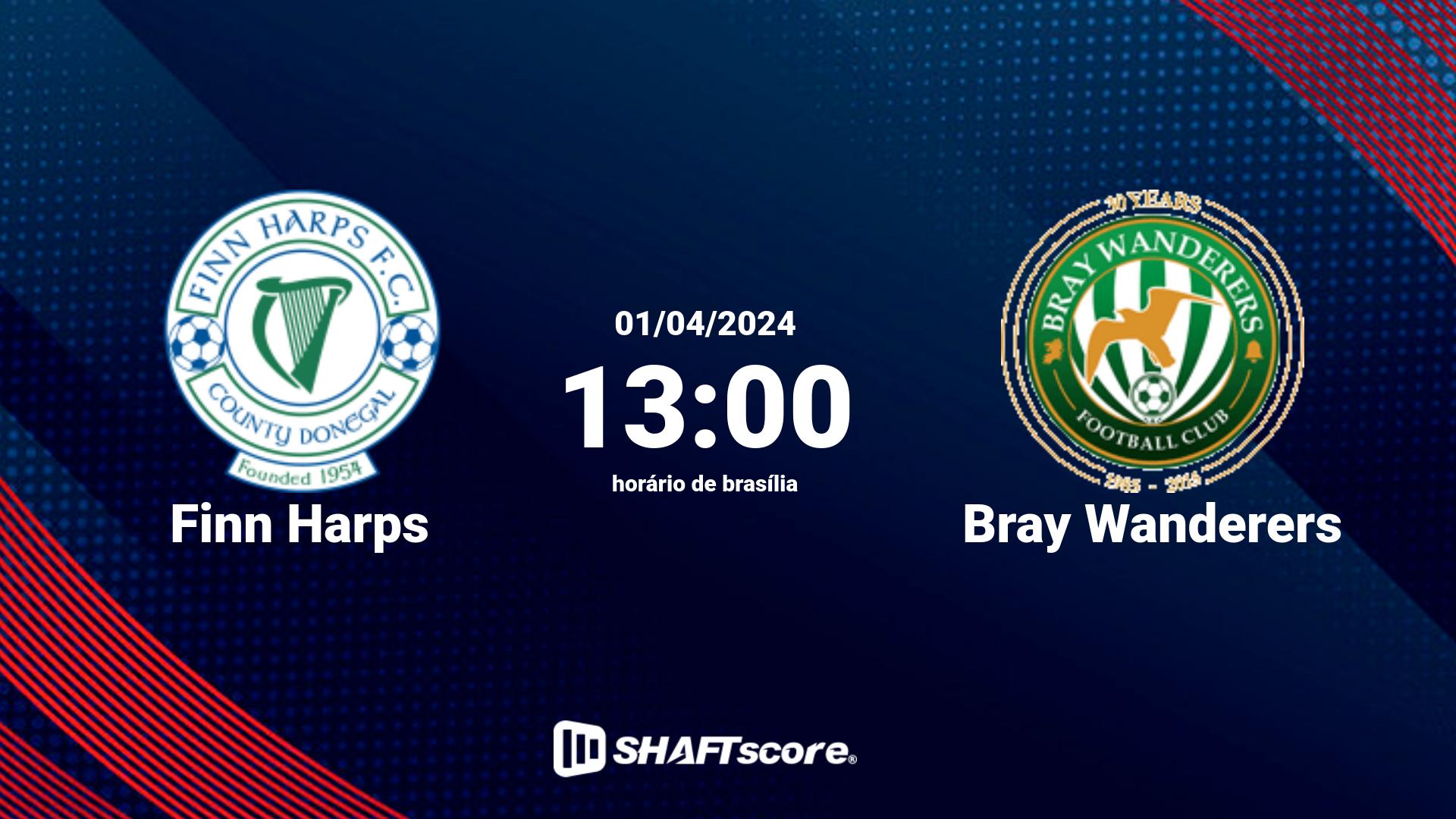 Estatísticas do jogo Finn Harps vs Bray Wanderers 01.04 13:00