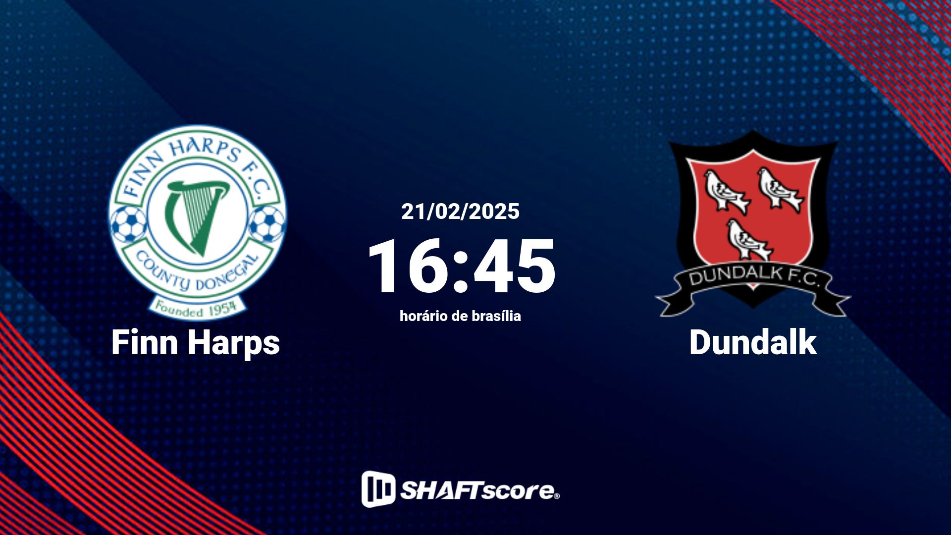 Estatísticas do jogo Finn Harps vs Dundalk 21.02 16:45