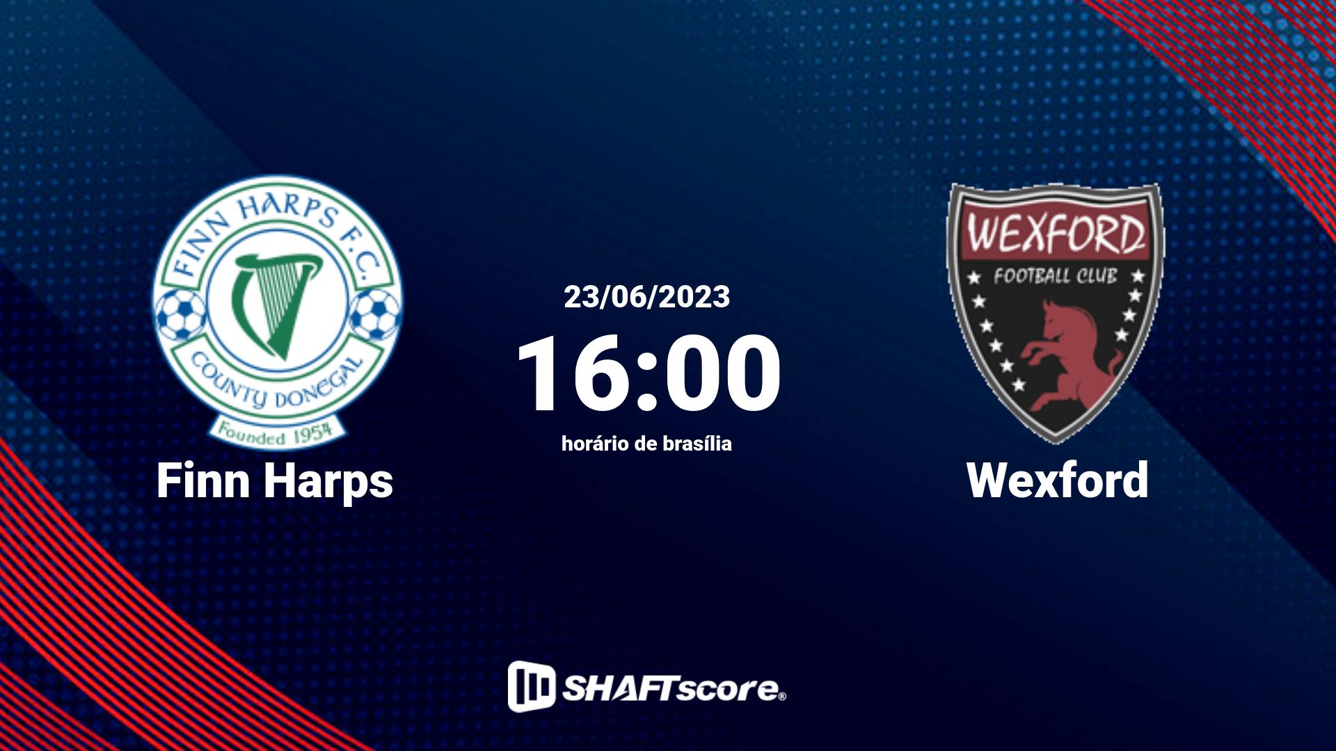 Estatísticas do jogo Finn Harps vs Wexford 23.06 16:00