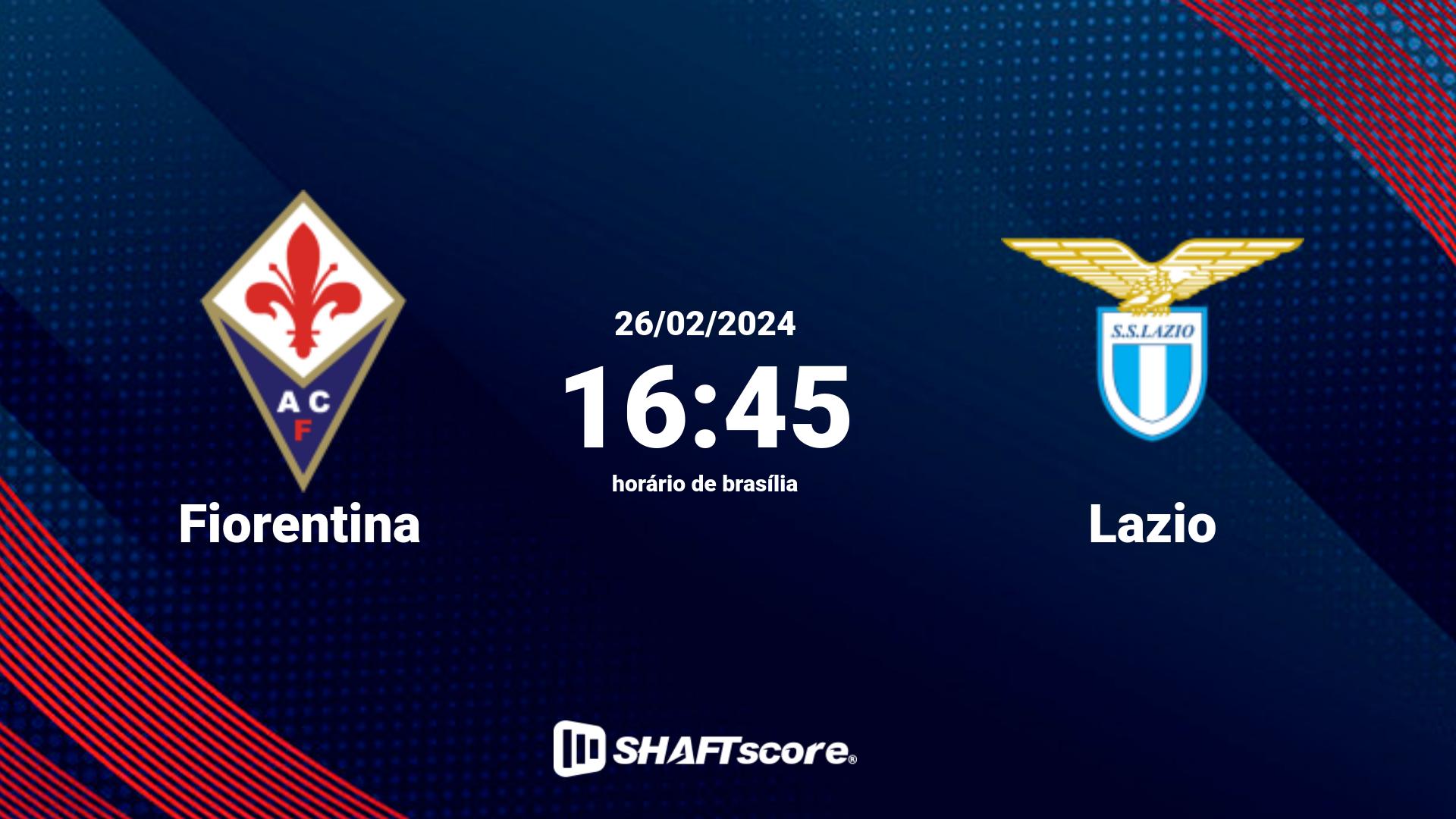 Estatísticas do jogo Fiorentina vs Lazio 26.02 16:45