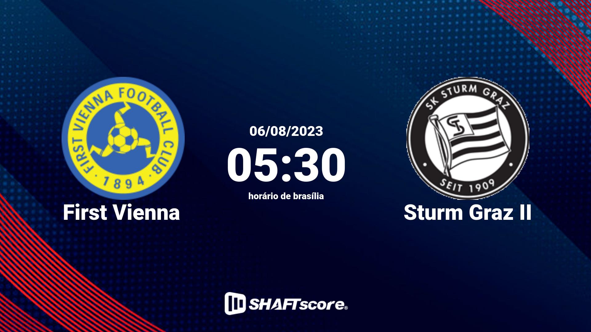 Estatísticas do jogo First Vienna vs Sturm Graz II 06.08 05:30