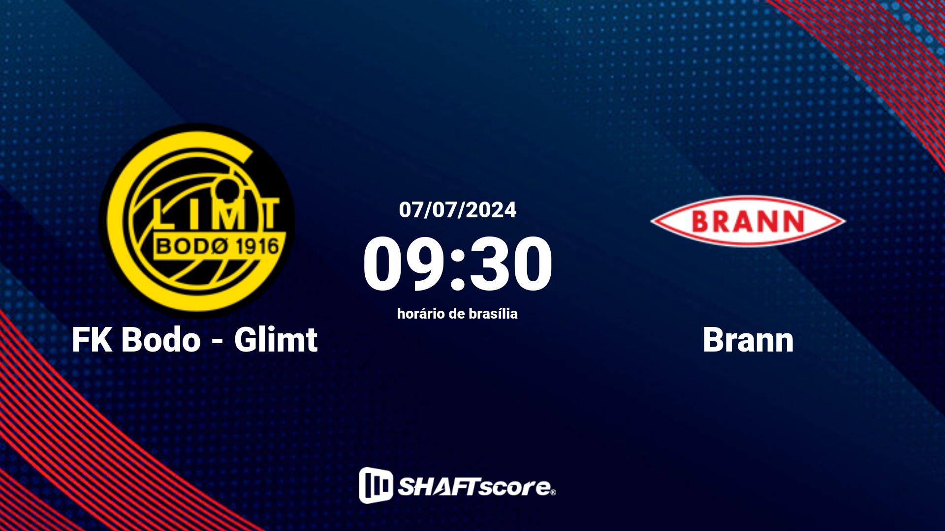 Estatísticas do jogo FK Bodo - Glimt vs Brann 07.07 09:30